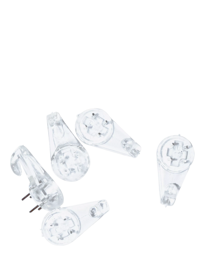 John Lewis Frank Shaw Medium Hard Wall Hooks Pack of 6 Clear- Buy online at McGrocer