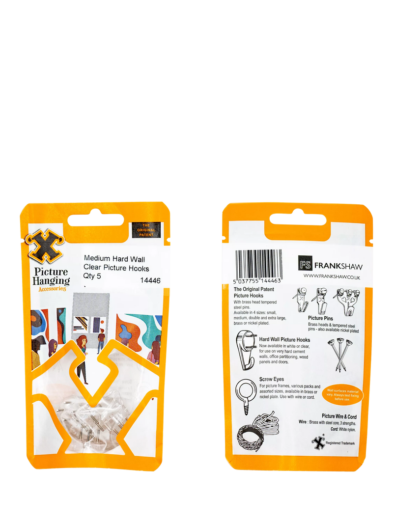 Frank Shaw medium hard wall hooks pack of 6, imported from the UK