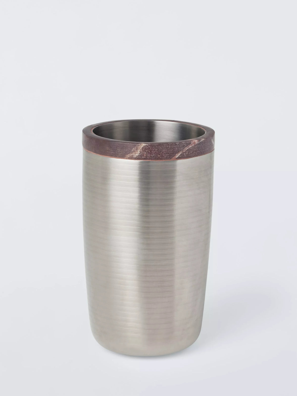 John Lewis Icon wine cooler with stainless steel and red marble, imported from the UK