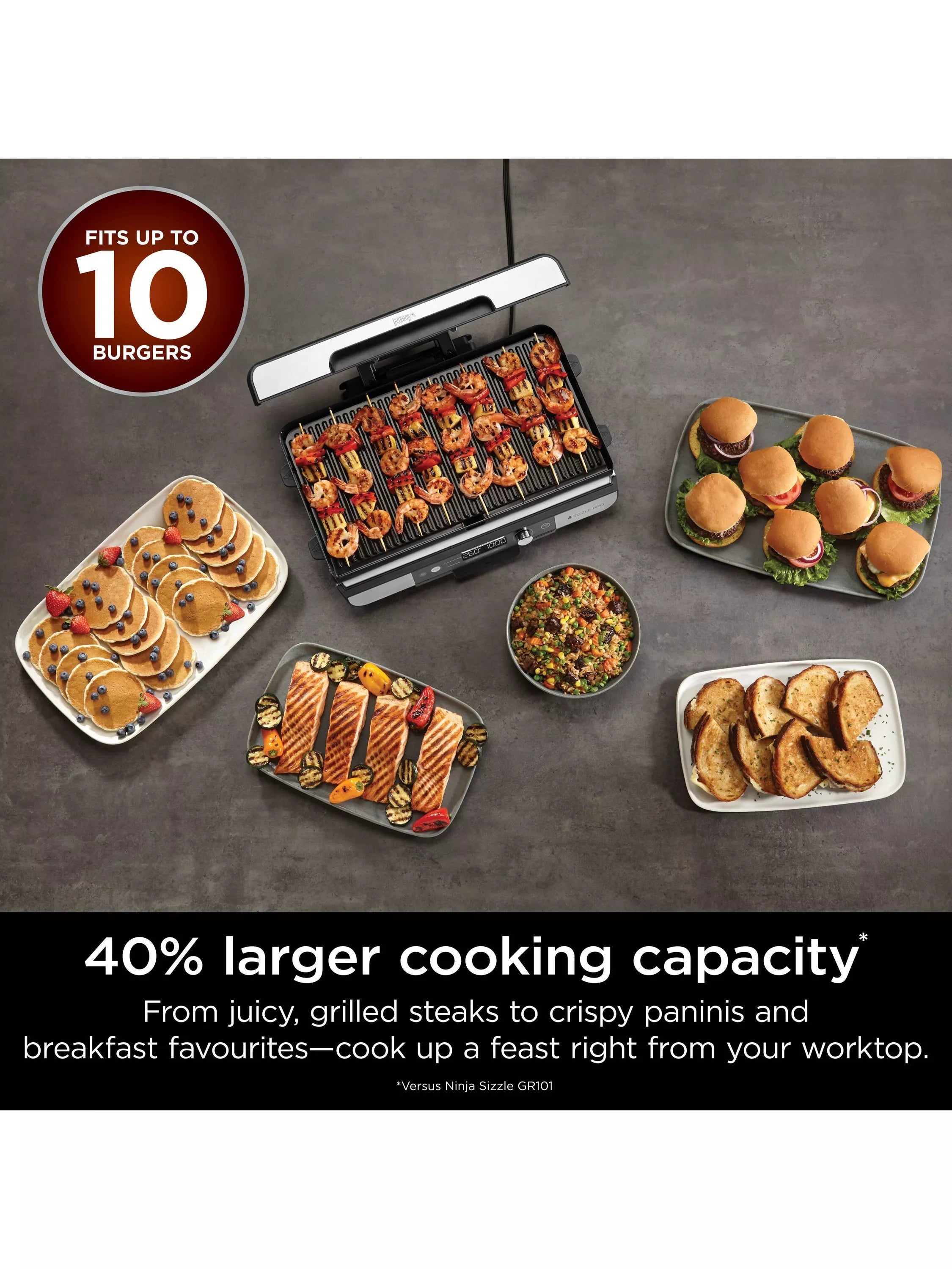 Ninja Sizzle Pro XL electric grill flat plate, UK version