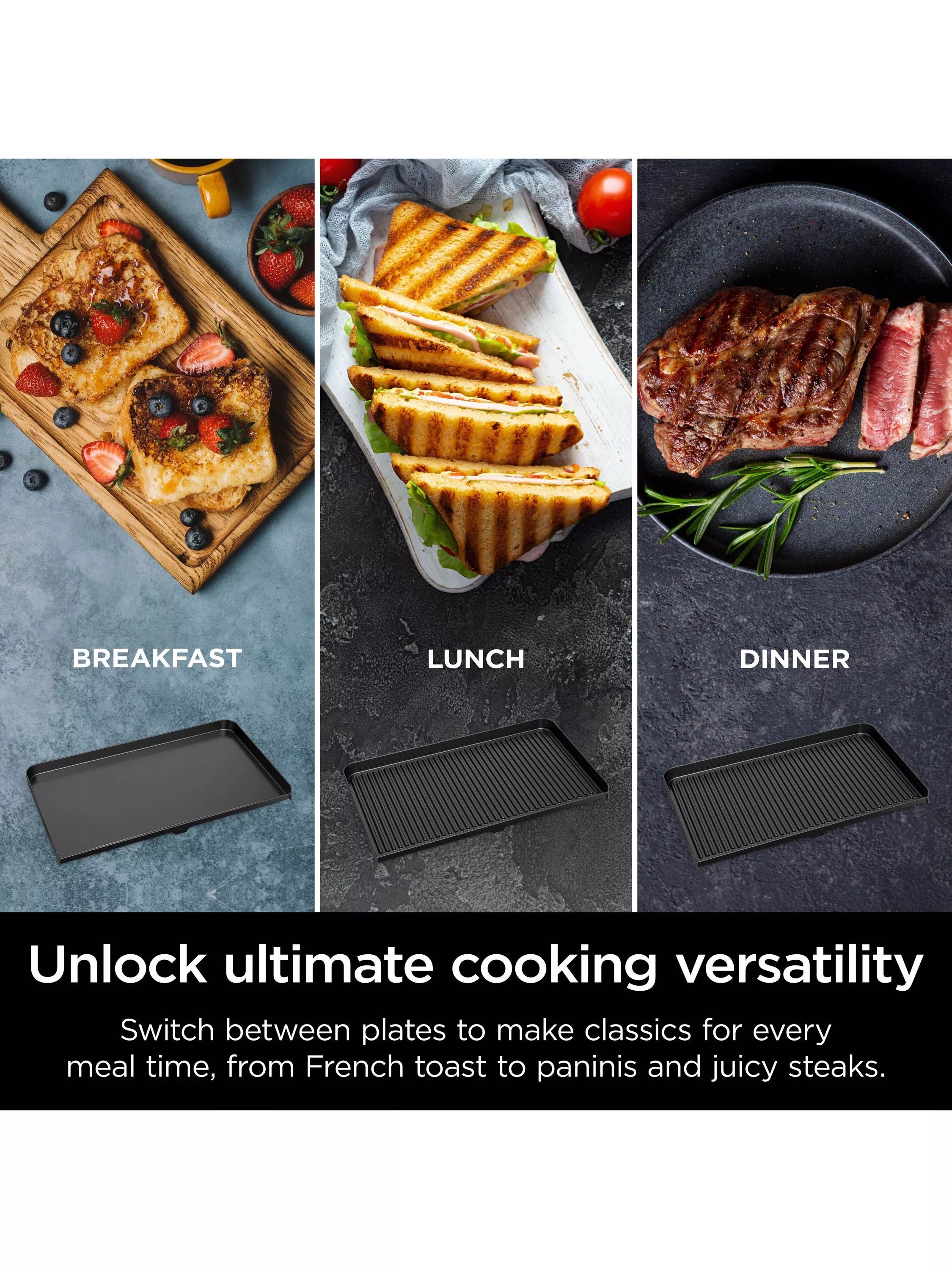 Ninja Sizzle Pro XL electric grill flat plate, UK version