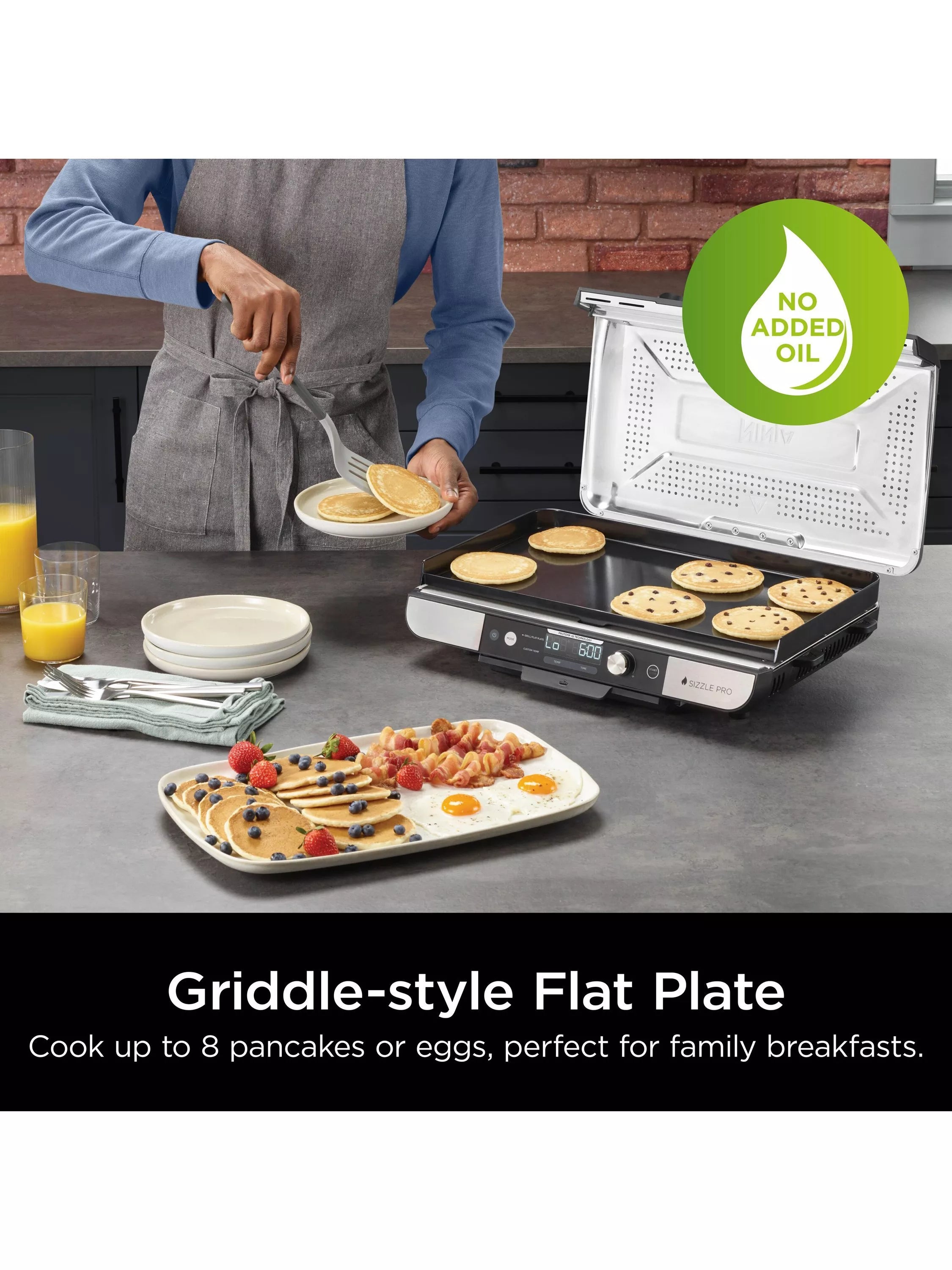 Ninja Sizzle Pro XL electric grill flat plate, UK version