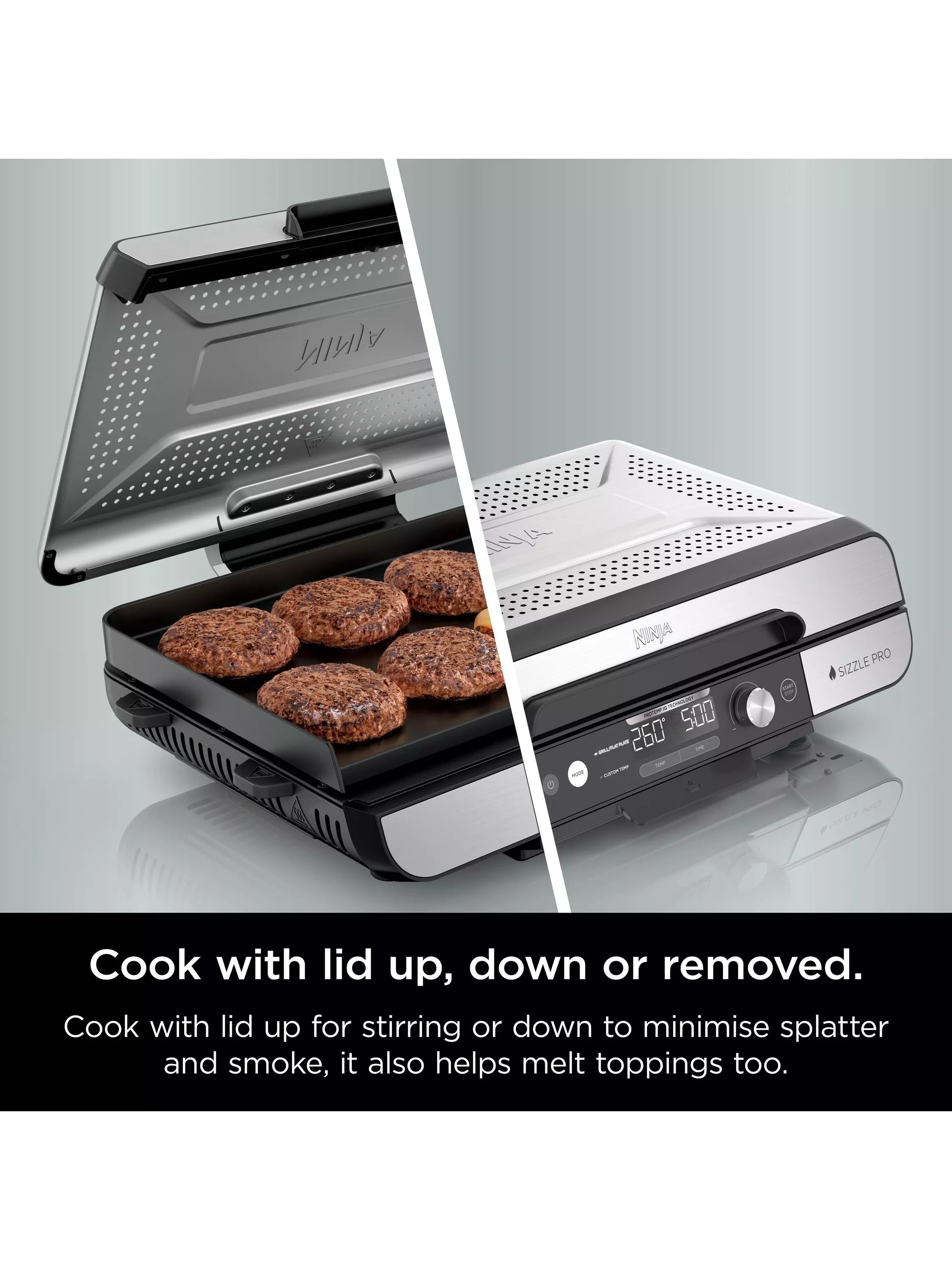Ninja Sizzle Pro XL electric grill flat plate, UK version
