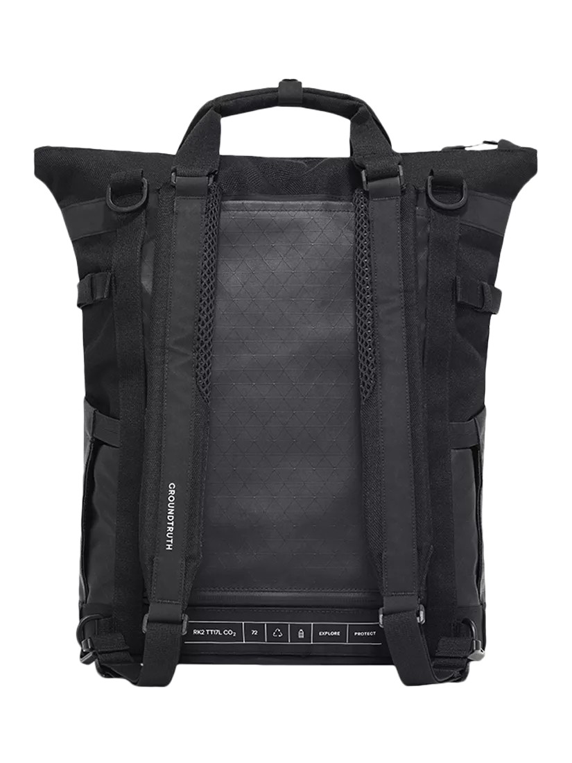 GROUNDTRUTH RIKR Technical Laptop Tote Backpack Eco-x Black 17L (British brand)