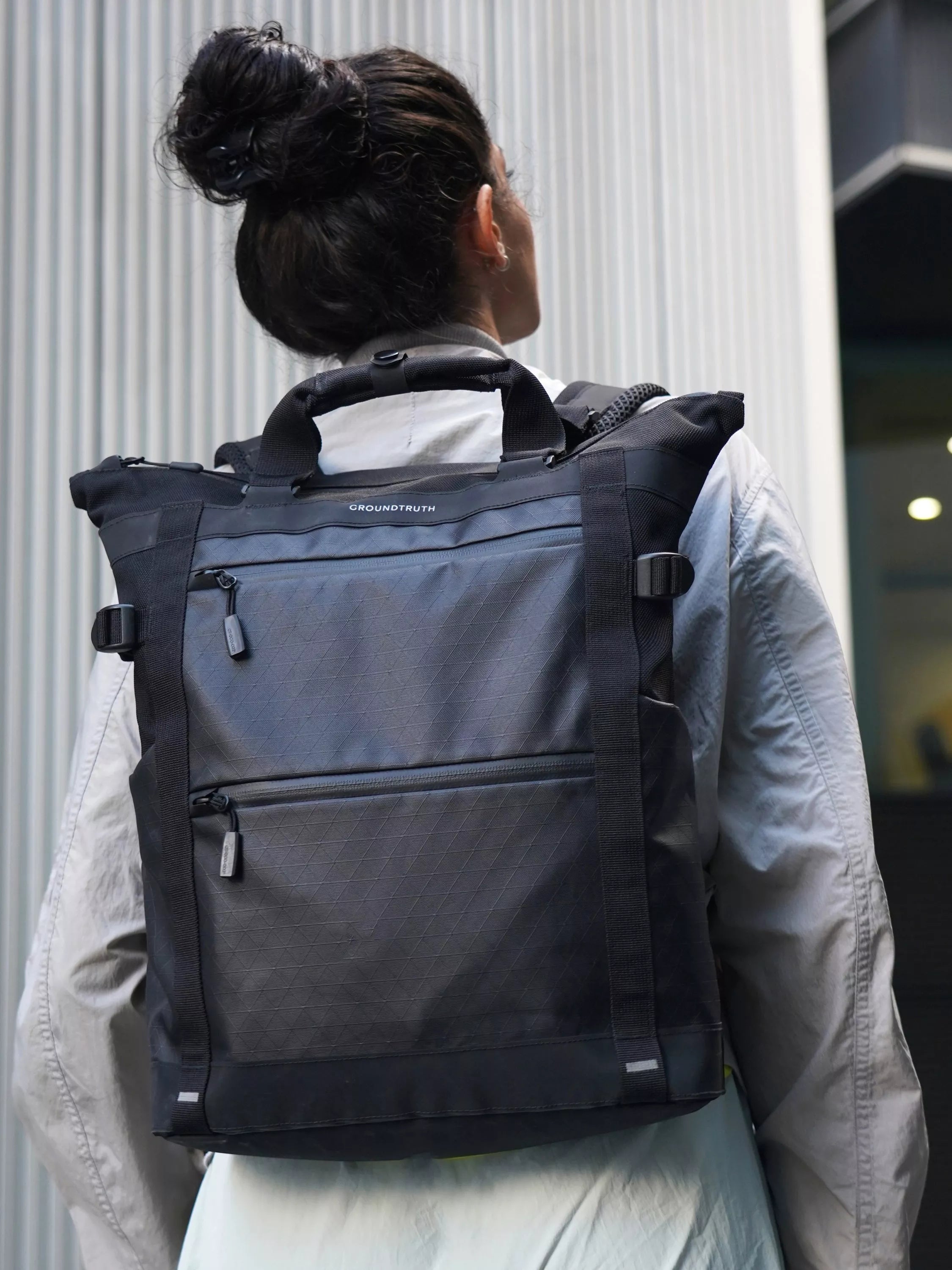 GROUNDTRUTH RIKR Technical Laptop Tote Backpack Eco-x Black 17L (British brand)