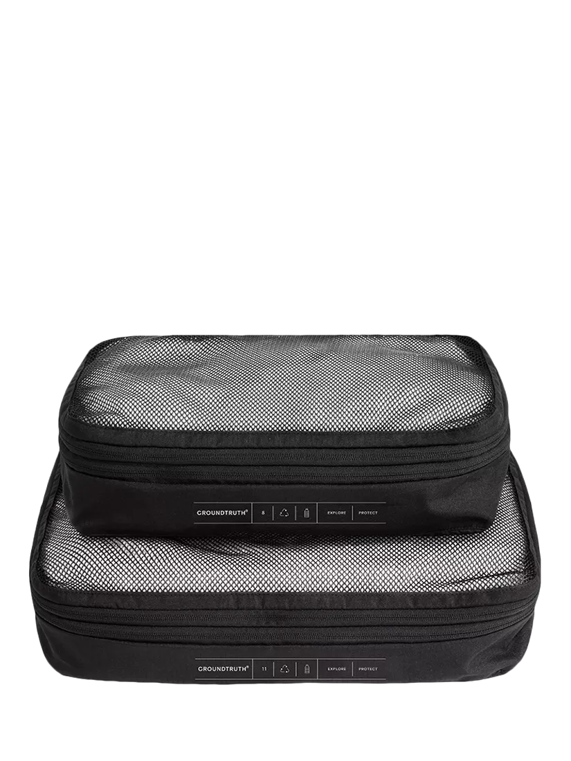 GROUNDTRUTH packing cubes set of 2 black, imported from the UK