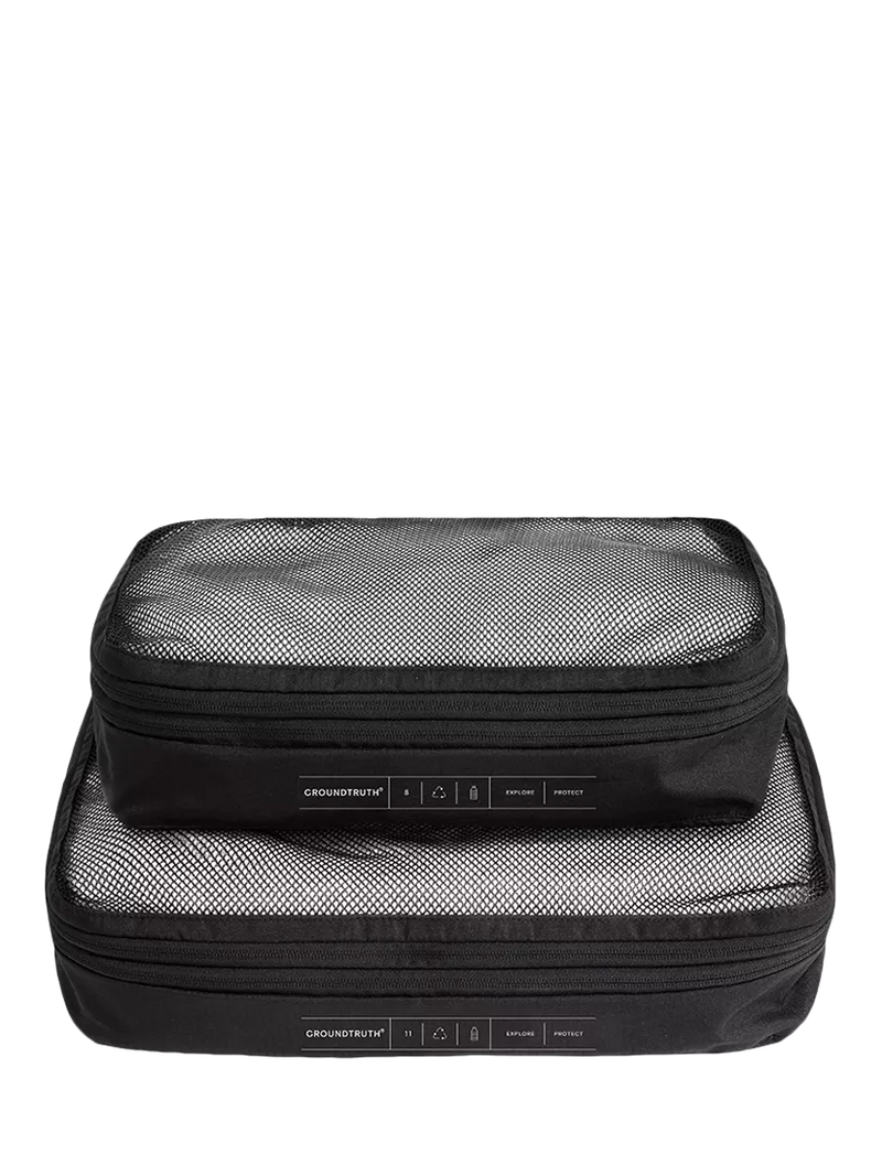 GROUNDTRUTH packing cubes set of 2 black, imported from the UK
