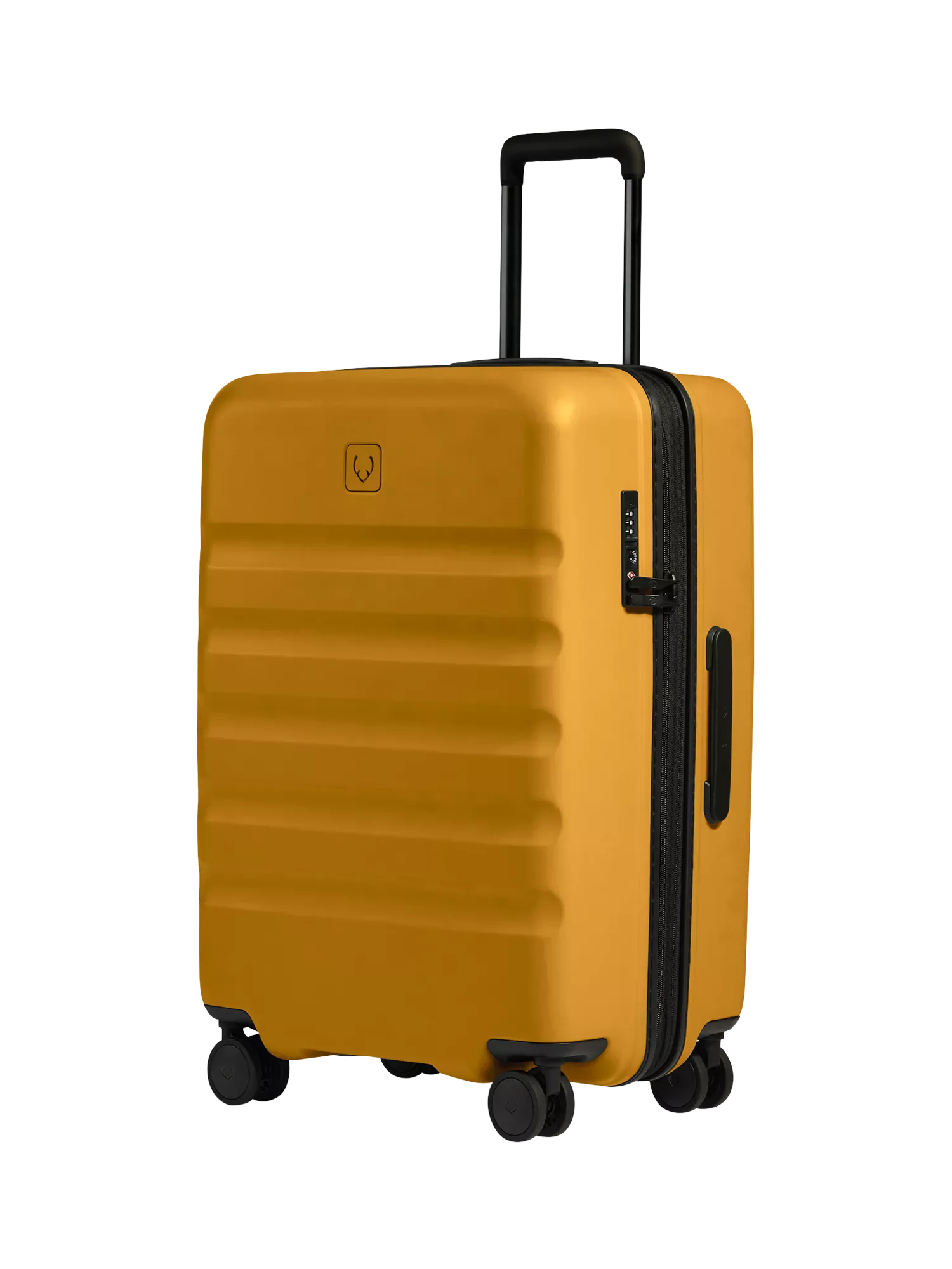Antler Icon Stripe 4-Wheel 68cm Medium Expandable Suitcase, Mustard Yellow