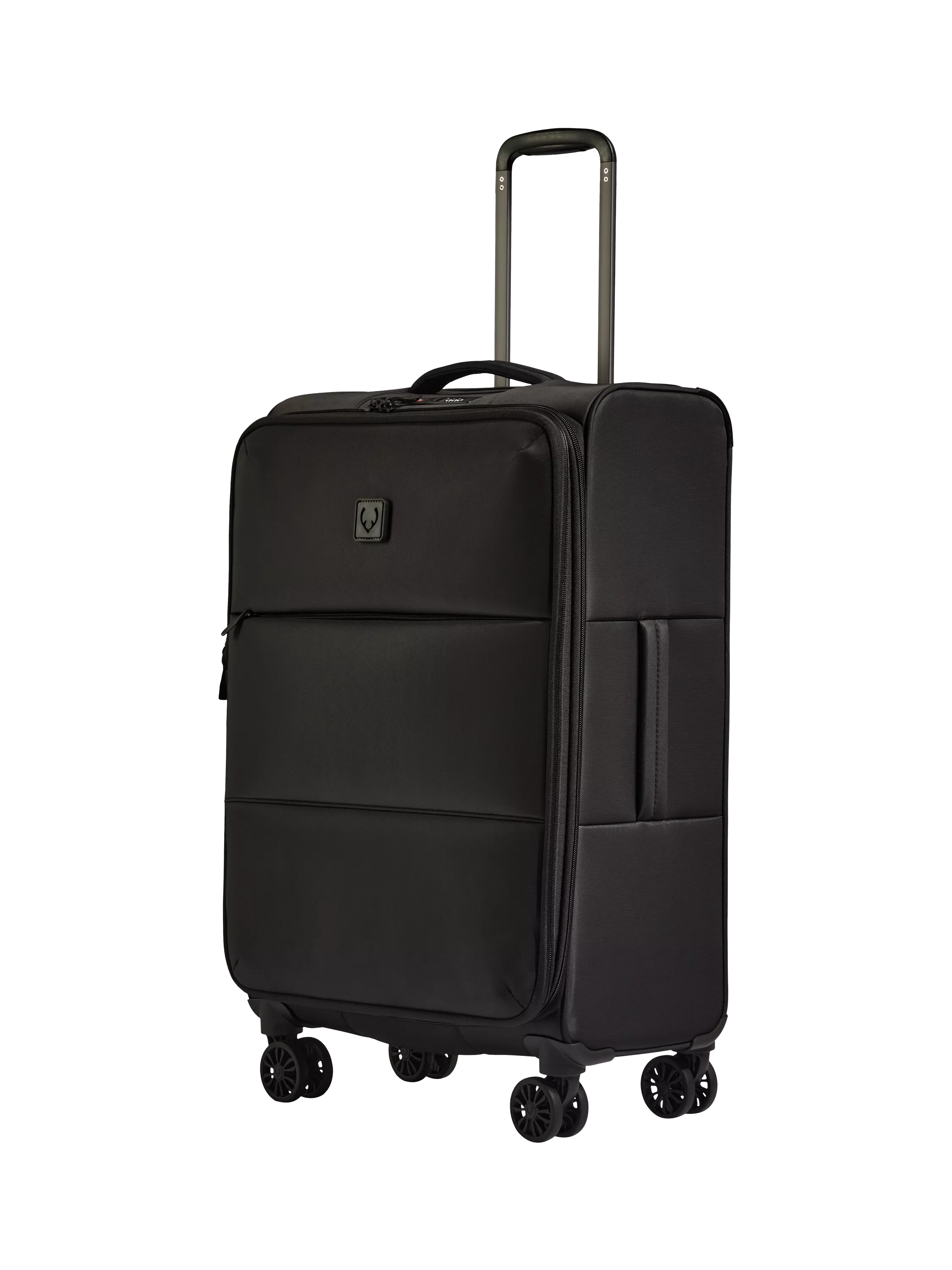 Antler Soft Stripe 2.0 4 Wheel 69cm Medium Expandable Suitcase, Black