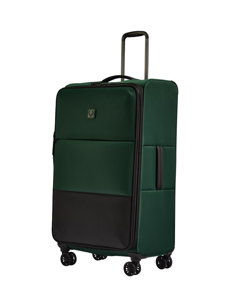 Antler Soft Stripe 2.0 4 Wheel 81cm Large Expandable Suitcase, Black