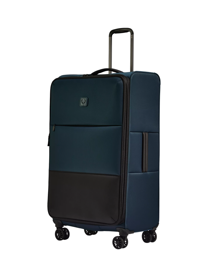 Antler Soft Stripe 2.0 4 Wheel 81cm Large Expandable Suitcase, Black