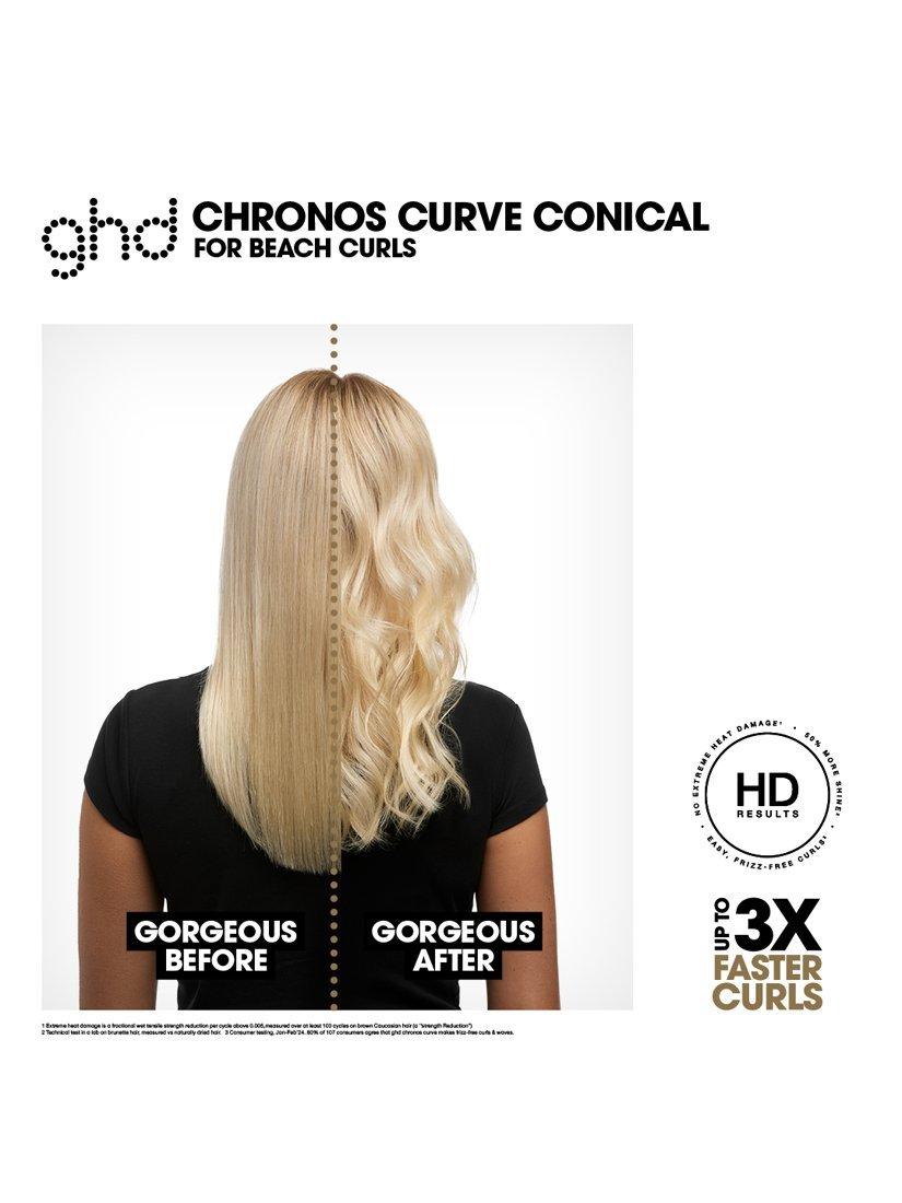 ghd Chronos Curve conical hair curler black, imported from the UK