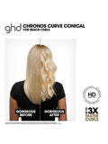 ghd Chronos Curve conical hair curler black, imported from the UK