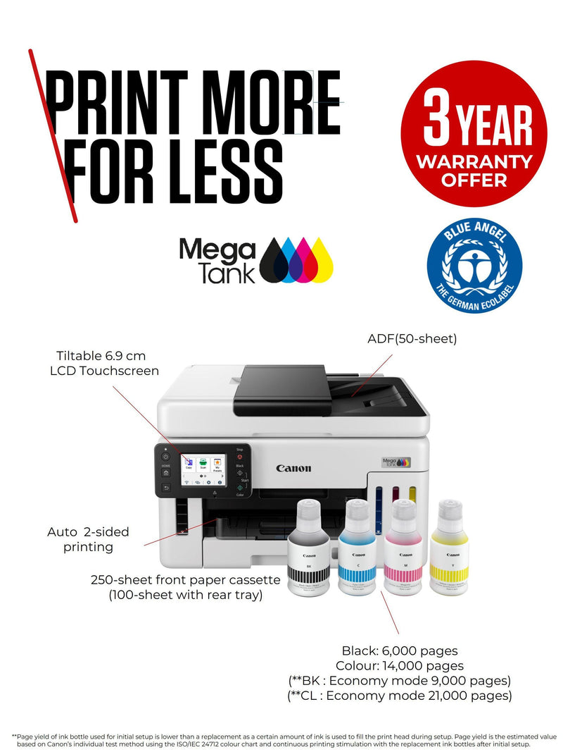 Canon MAXIFY GX6150 all-in-one printer white, imported from the UK
