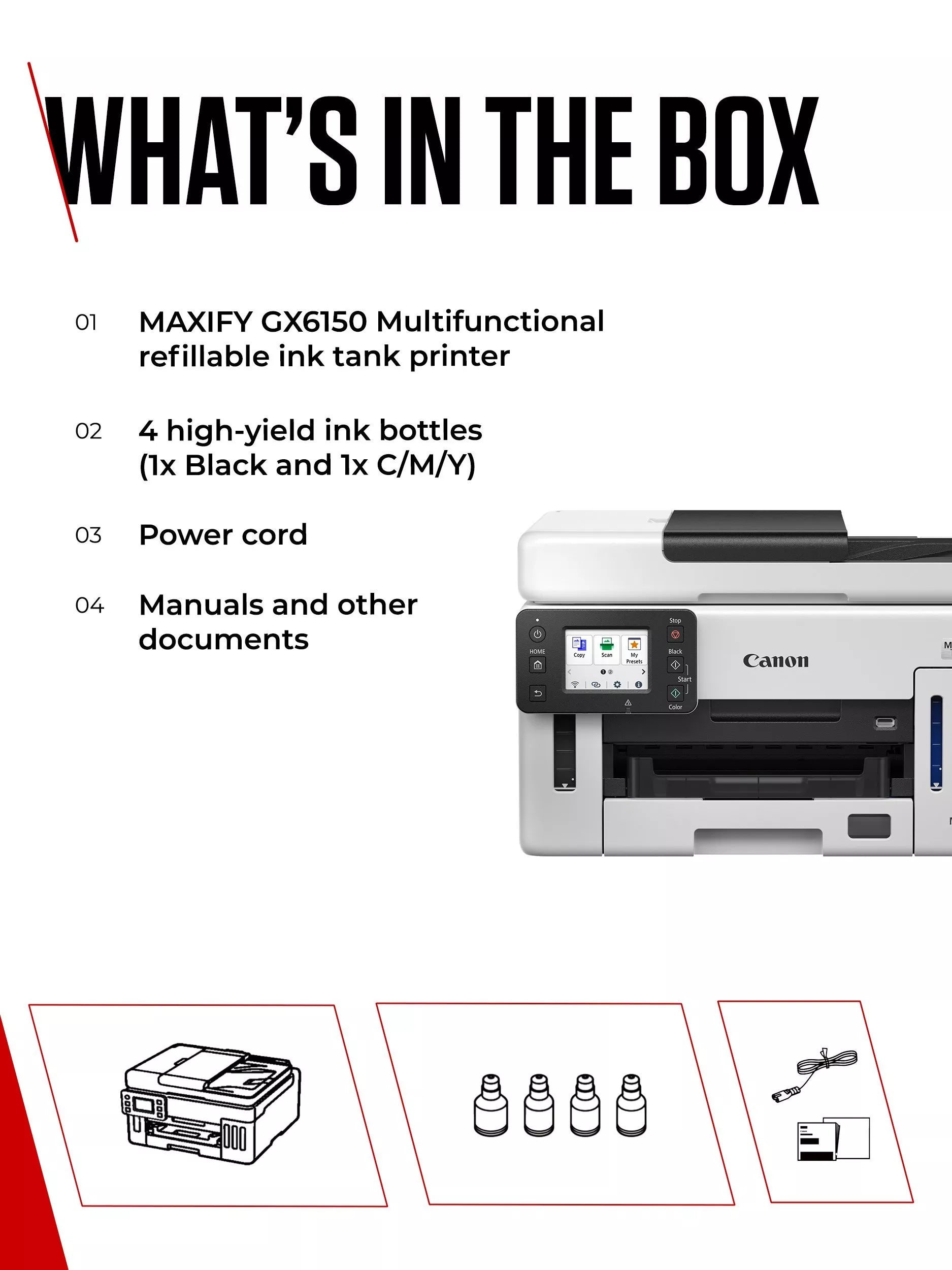 Canon MAXIFY GX6150 all-in-one printer white, imported from the UK