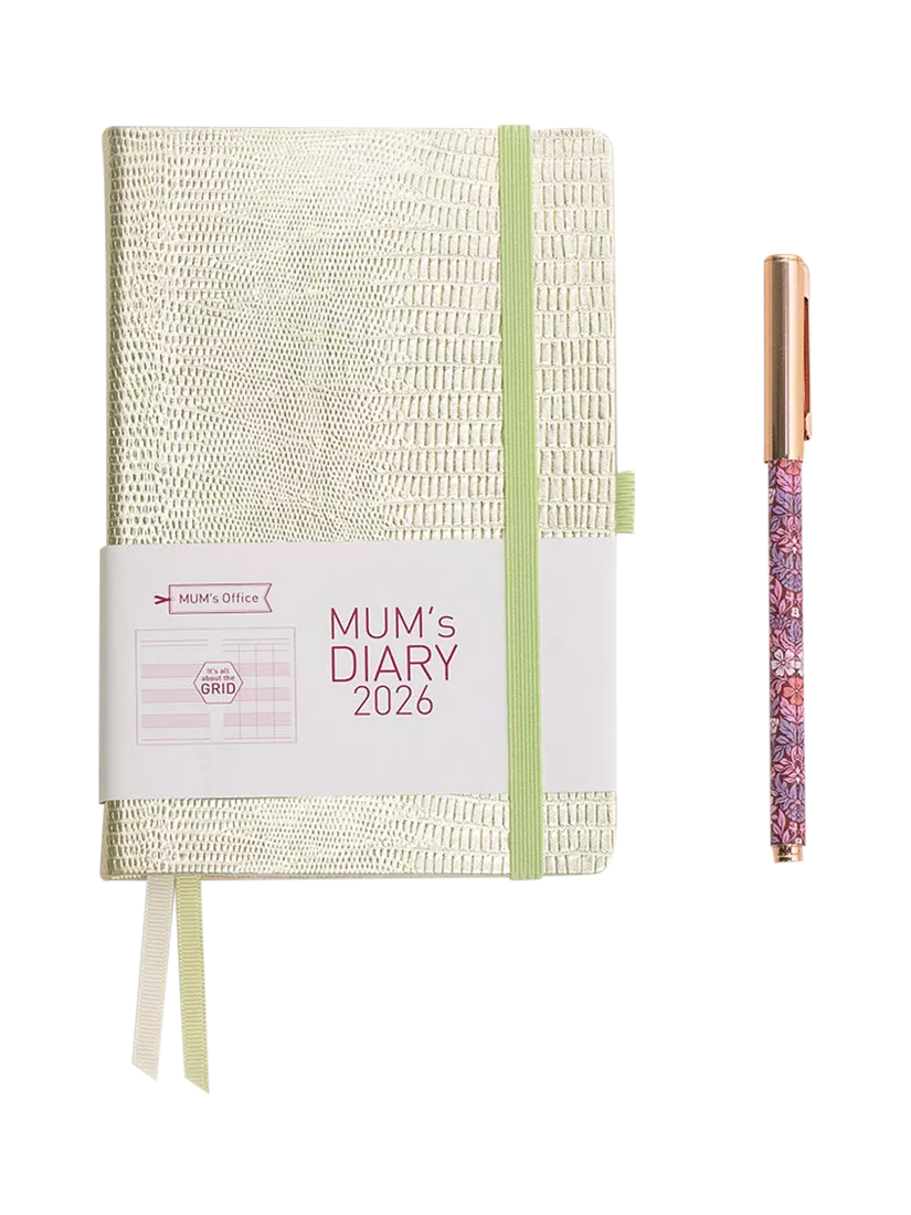 MUM's Office 2026 hardback diary in champagne colour - British product