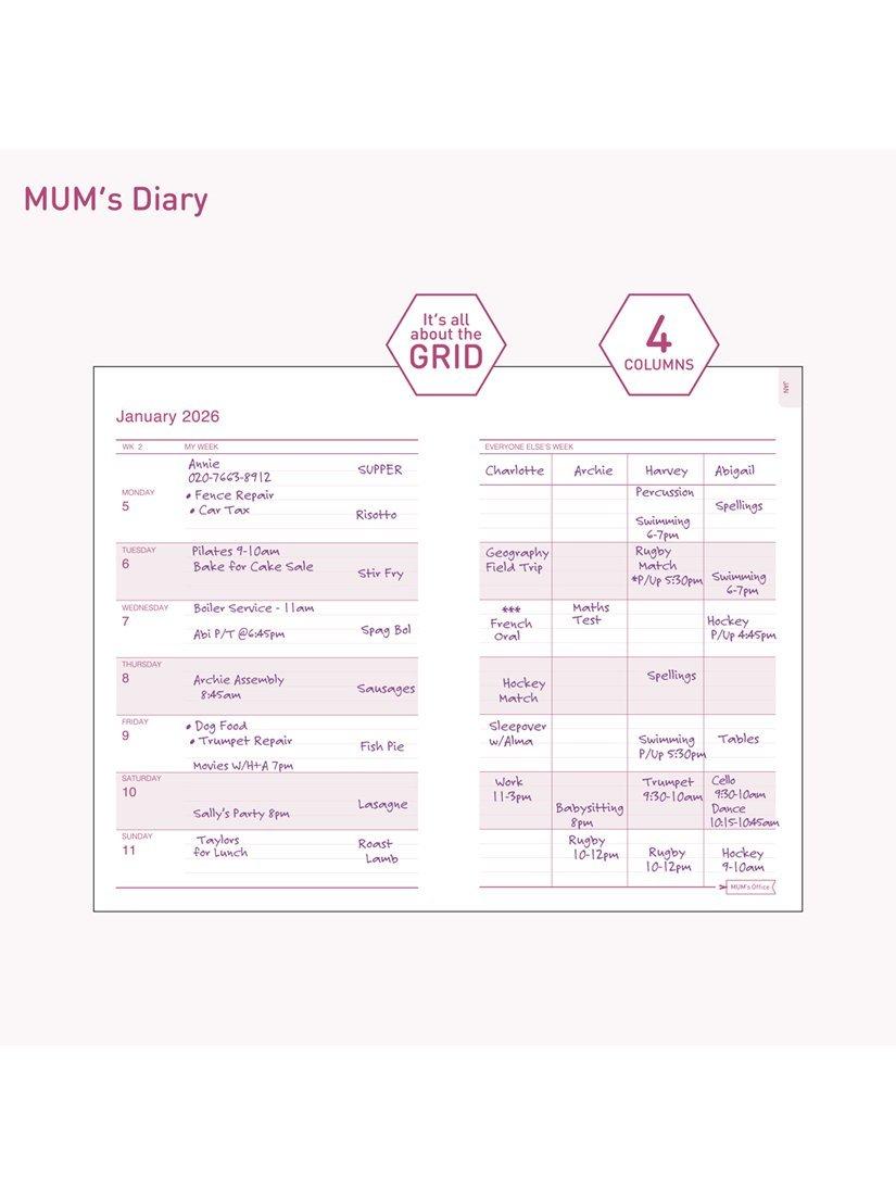 MUM's Office 2026 hardback diary in champagne colour - British product