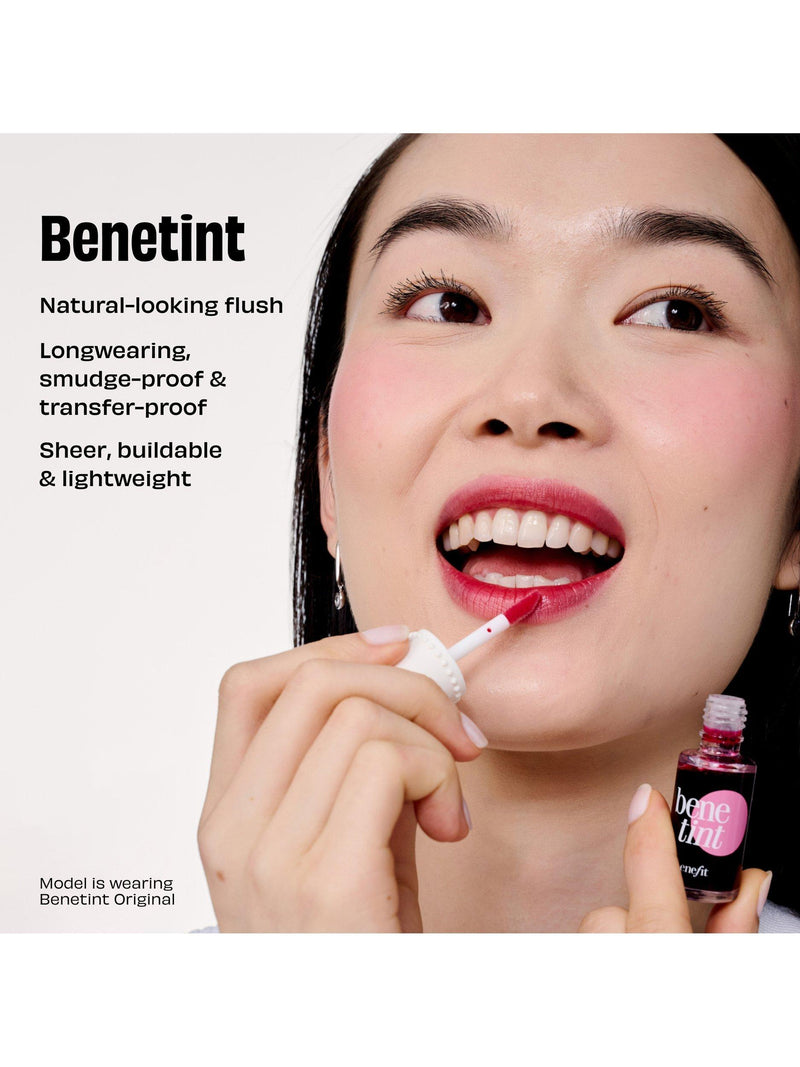 Benefit Dew The Benetint makeup gift set with rose stain and highlighter (British brand)