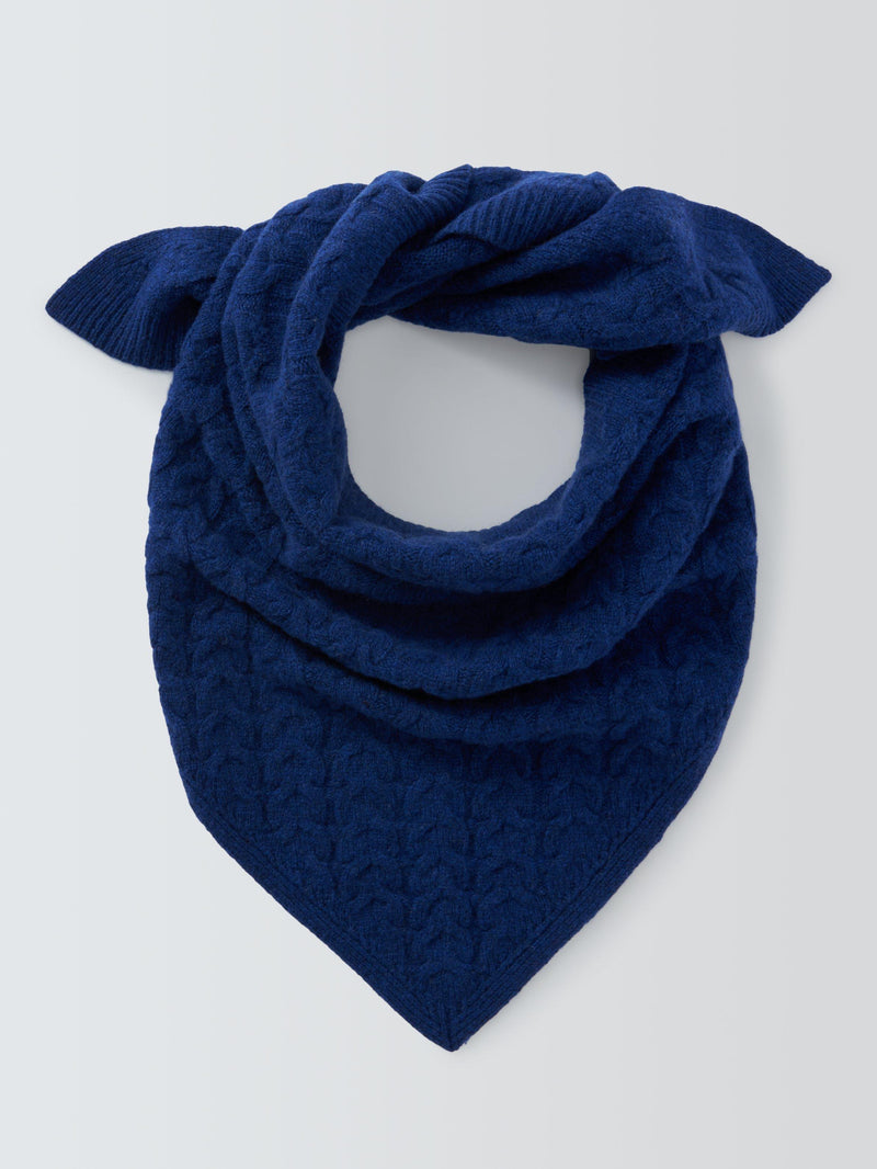 John Lewis cable knit wool blend bandana scarf - British product