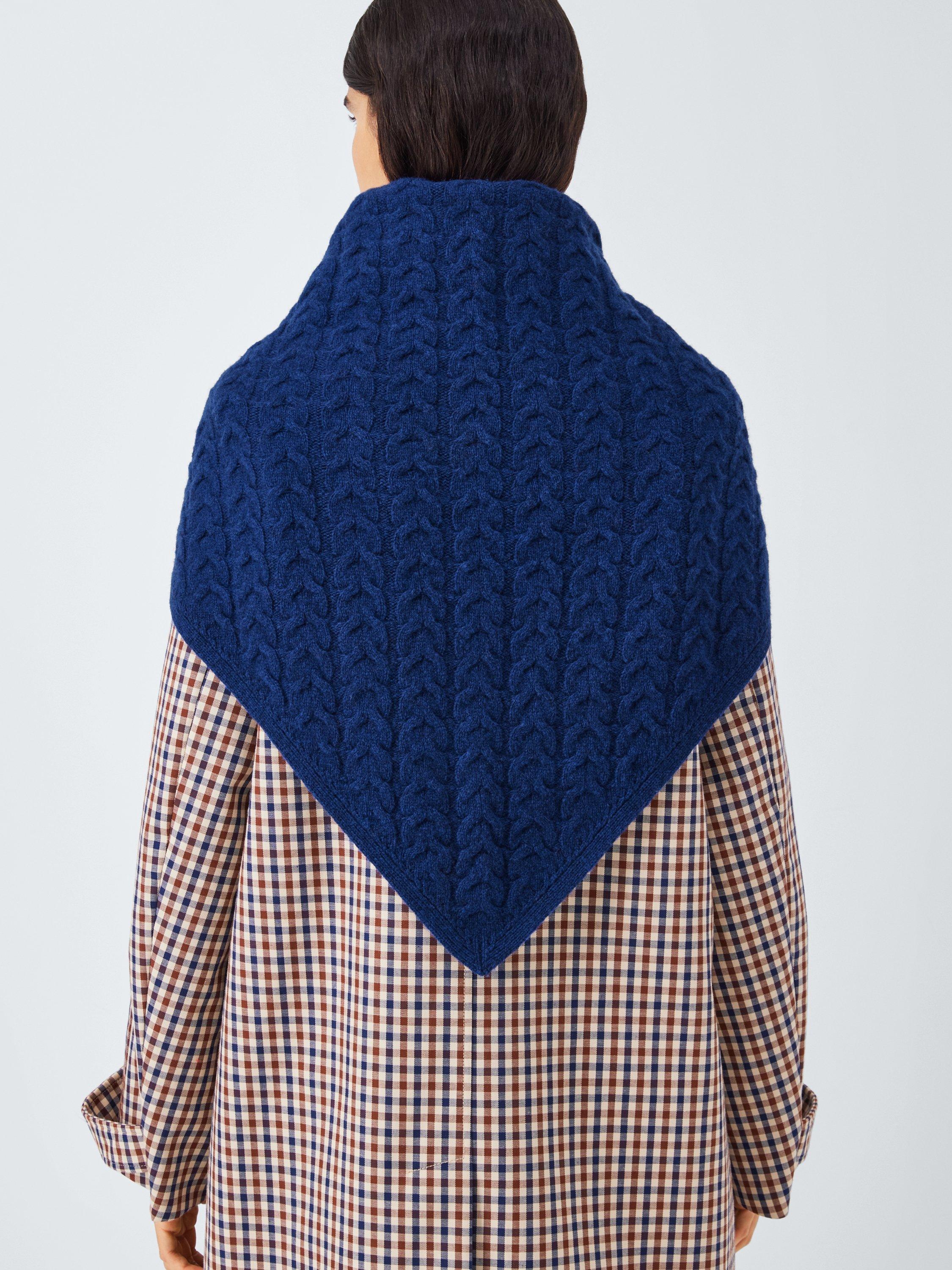John Lewis cable knit wool blend bandana scarf - British product
