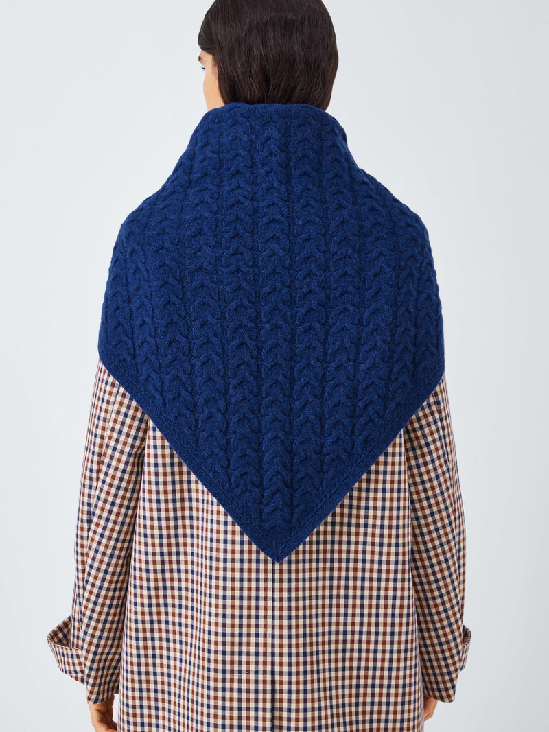 John Lewis cable knit wool blend bandana scarf - British product