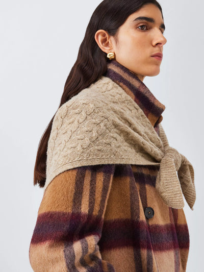 John Lewis John Lewis Cable Knit Wool Blend Bandana Scarf- Buy online at McGrocer