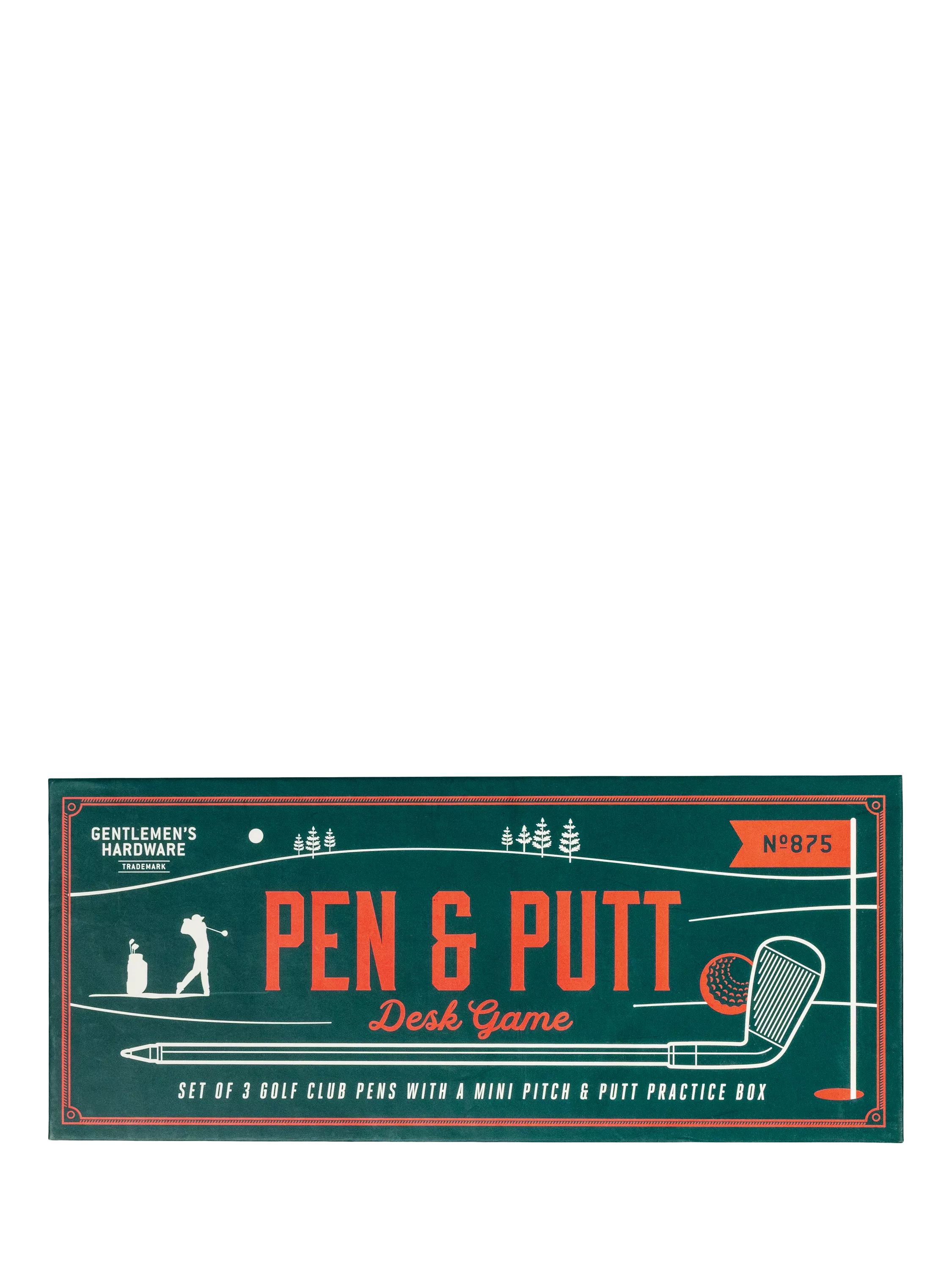 Gentlemen's Hardware Golf Club Pen Set with mini putt green, imported from the UK