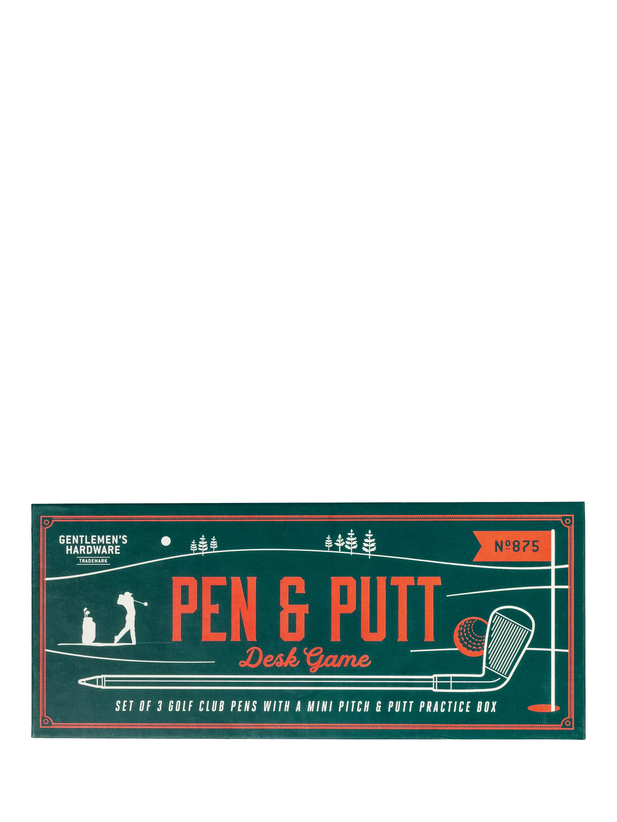 Gentlemen's Hardware Golf Club Pen Set with mini putt green, imported from the UK
