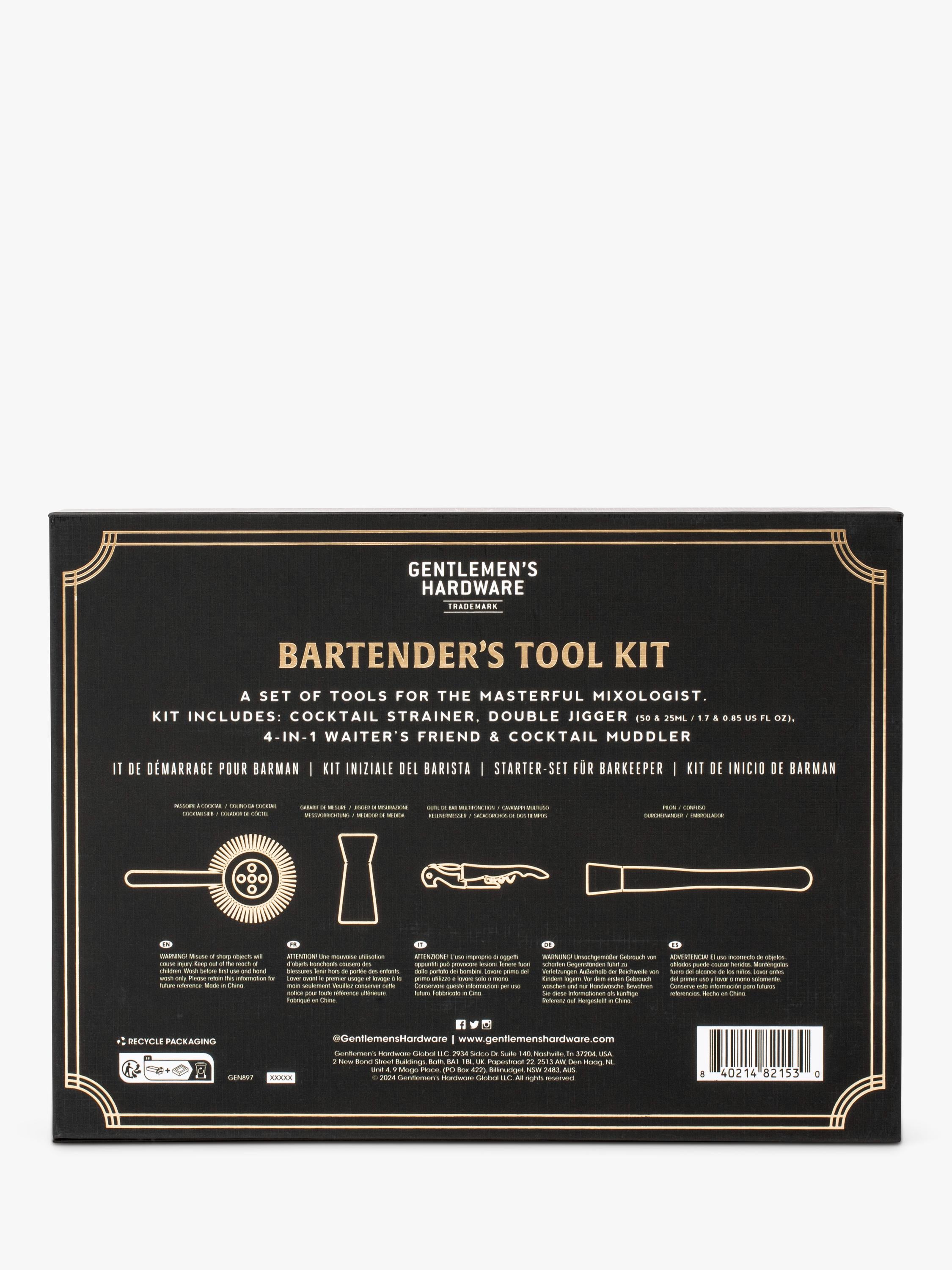Gentlemen's Hardware Bartender's Kit Black, imported from the UK