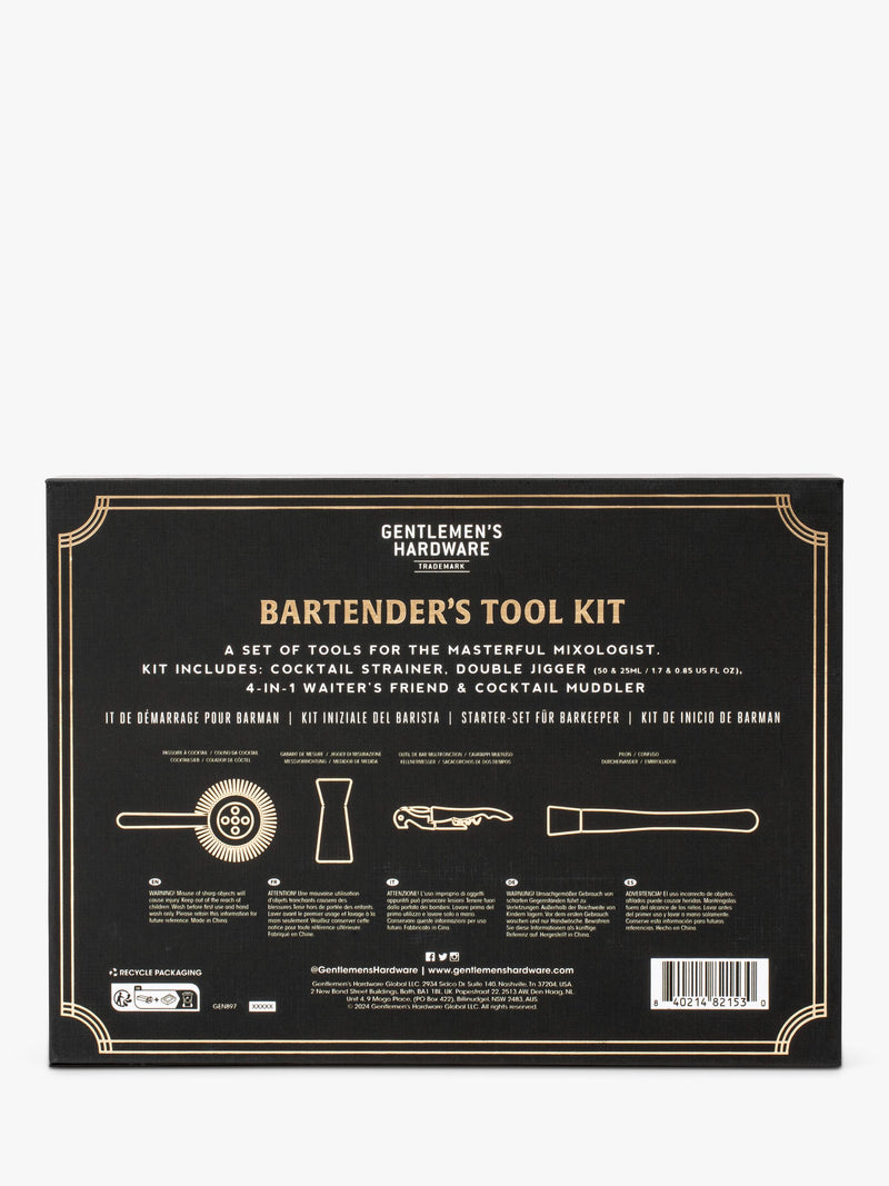 Gentlemen's Hardware Bartender's Kit Black, imported from the UK