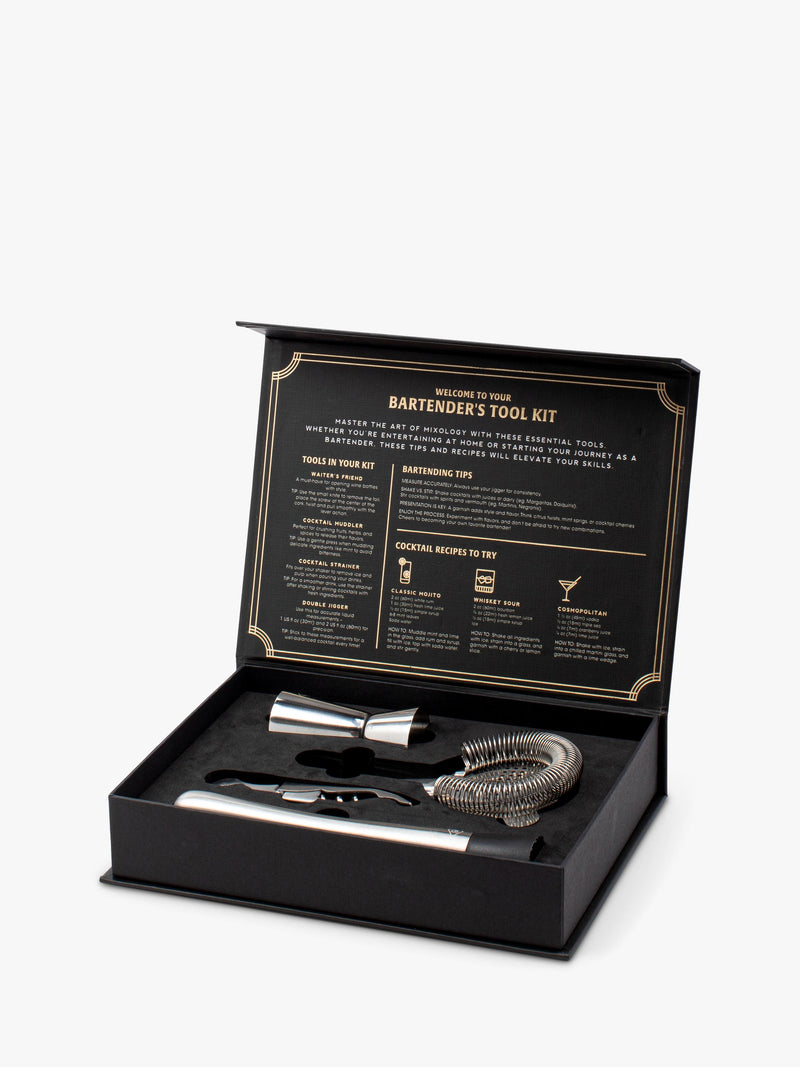Gentlemen's Hardware Bartender's Kit Black, imported from the UK