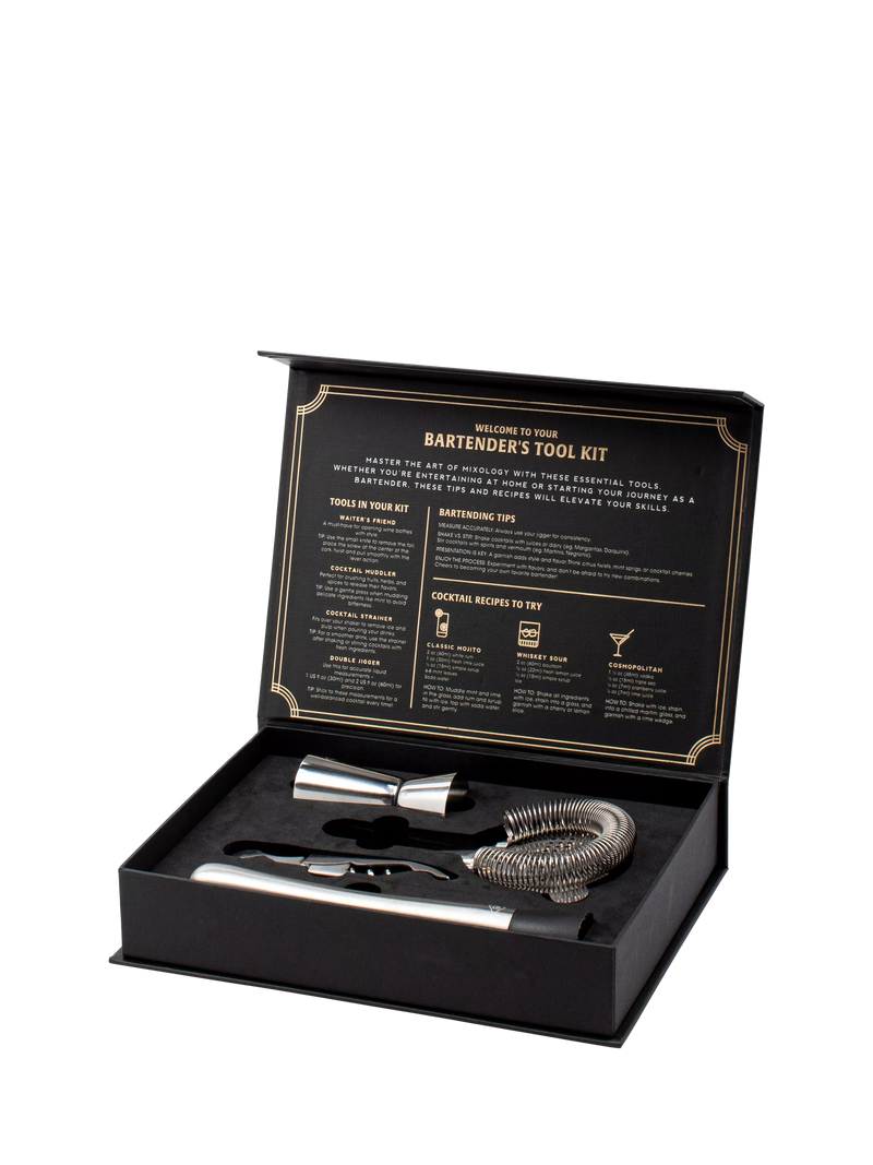 Gentlemen's Hardware Bartender's Kit Black, imported from the UK