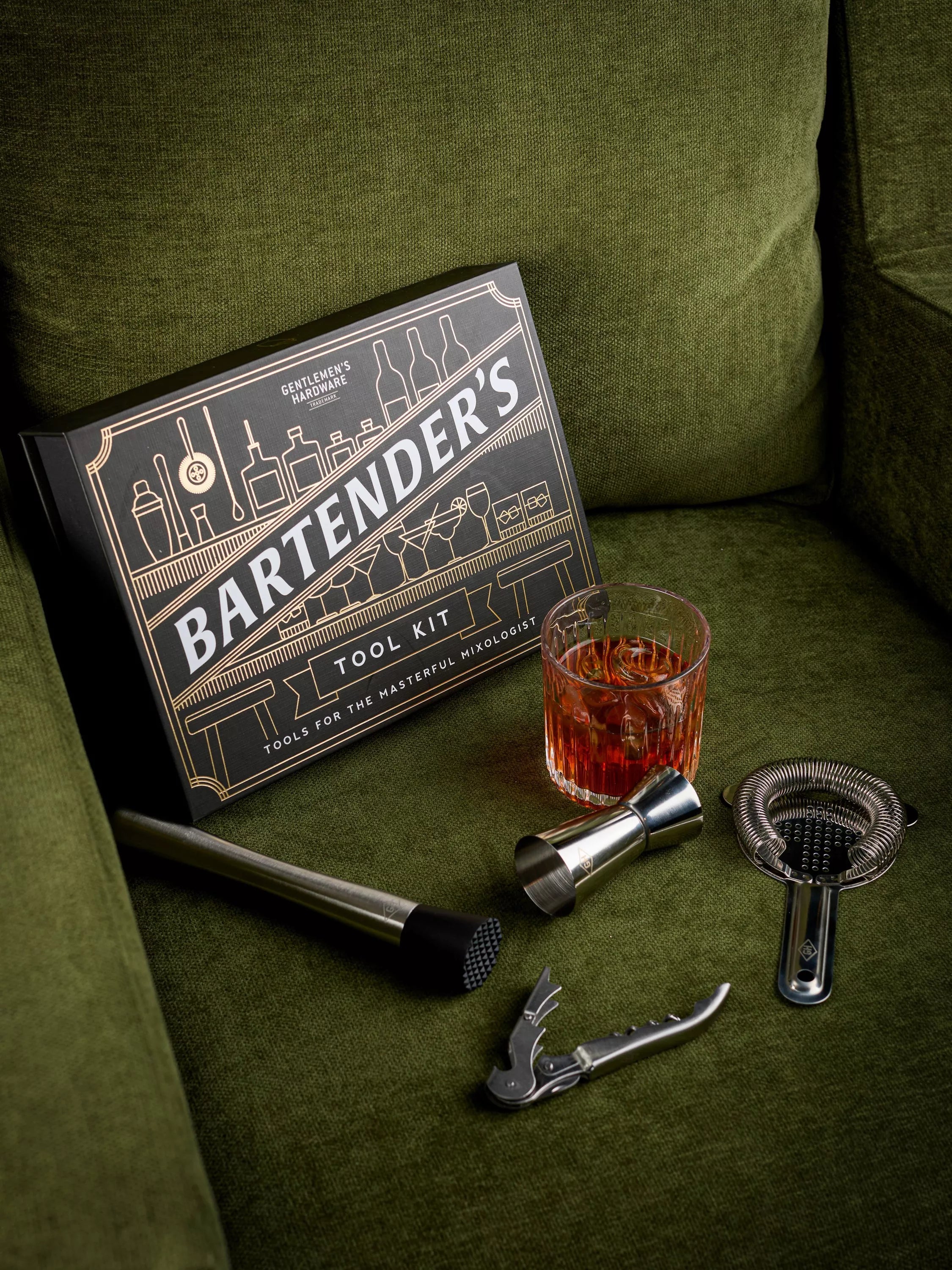 Gentlemen's Hardware Bartender's Kit Black, imported from the UK