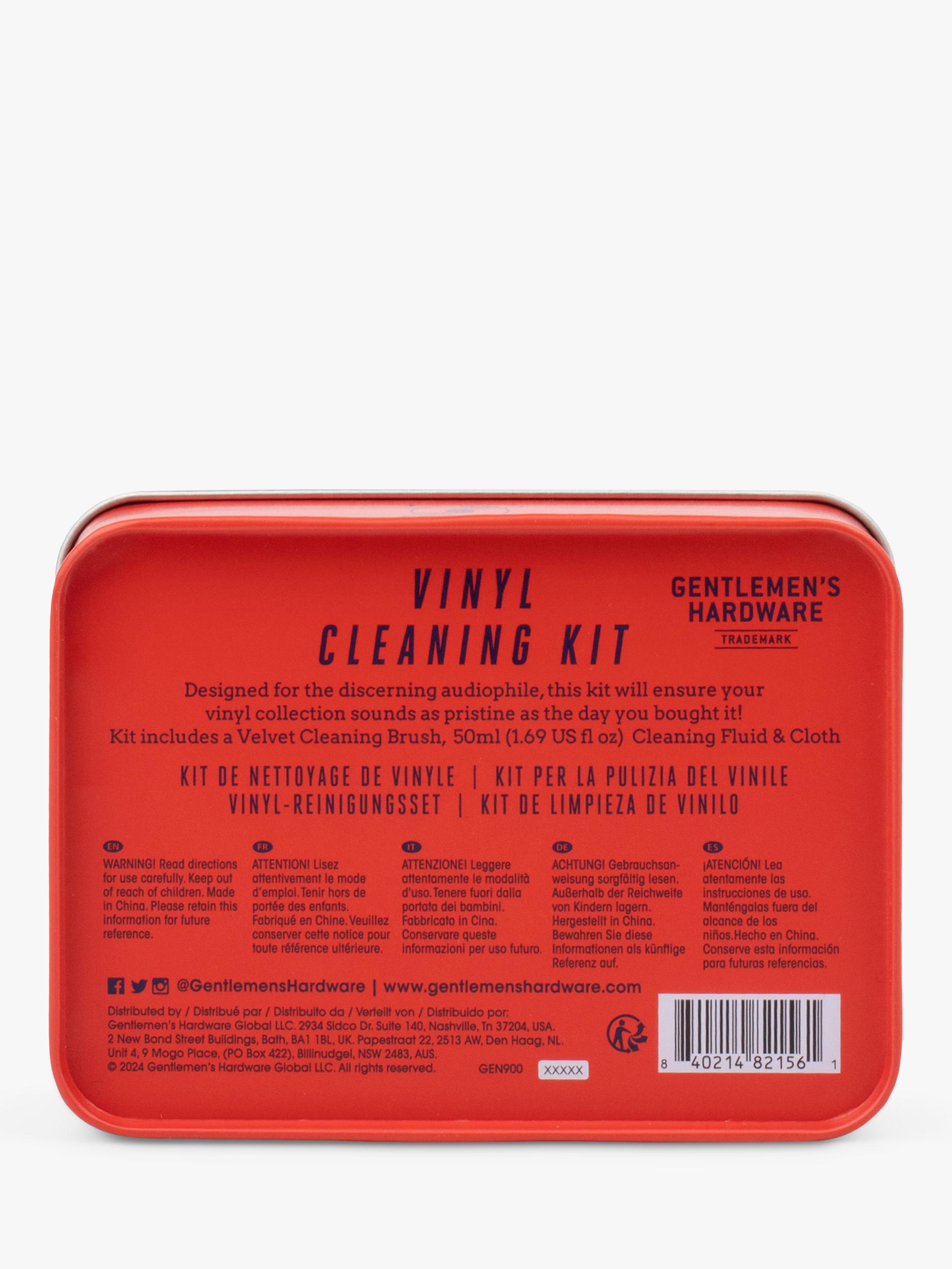 Gentlemen's Hardware vinyl cleaning kit with brush fluid and cloth, imported from the UK