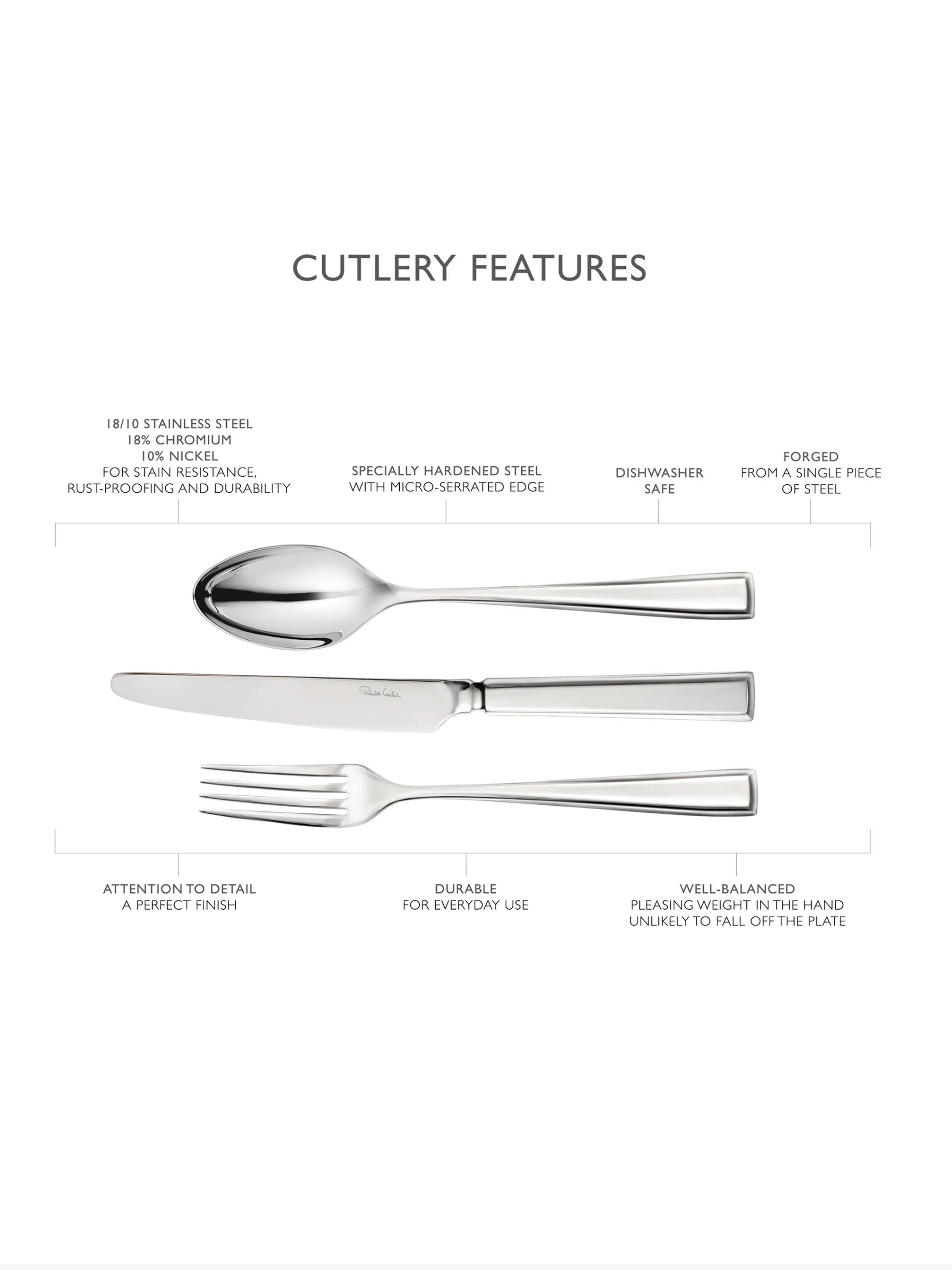 Robert Welch Fairford Bright stainless steel cutlery set 24 piece - British product