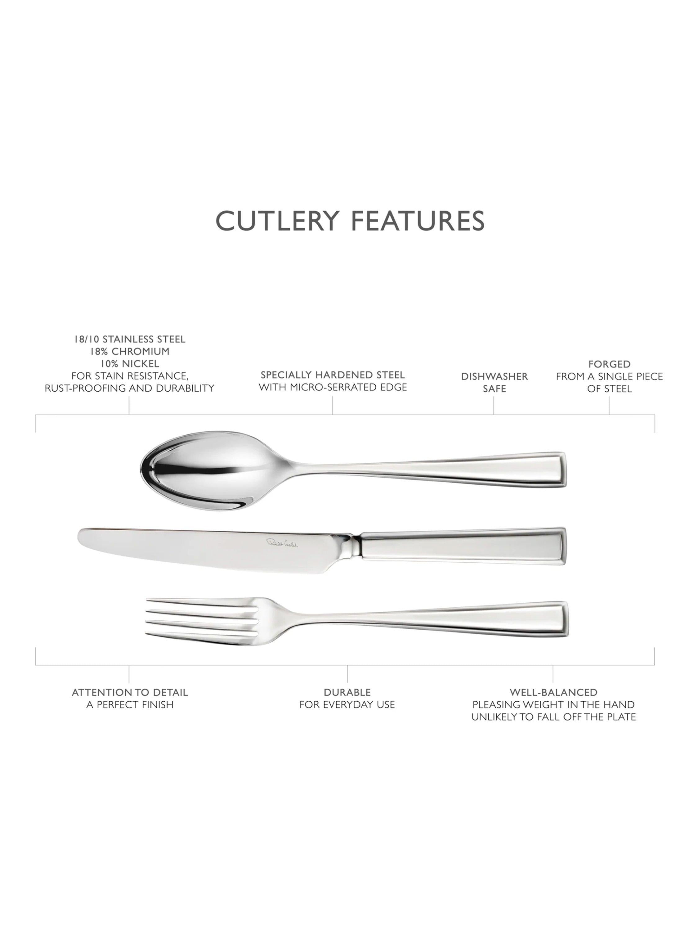 Robert Welch Fairford Bright cutlery set 42 piece (British brand)