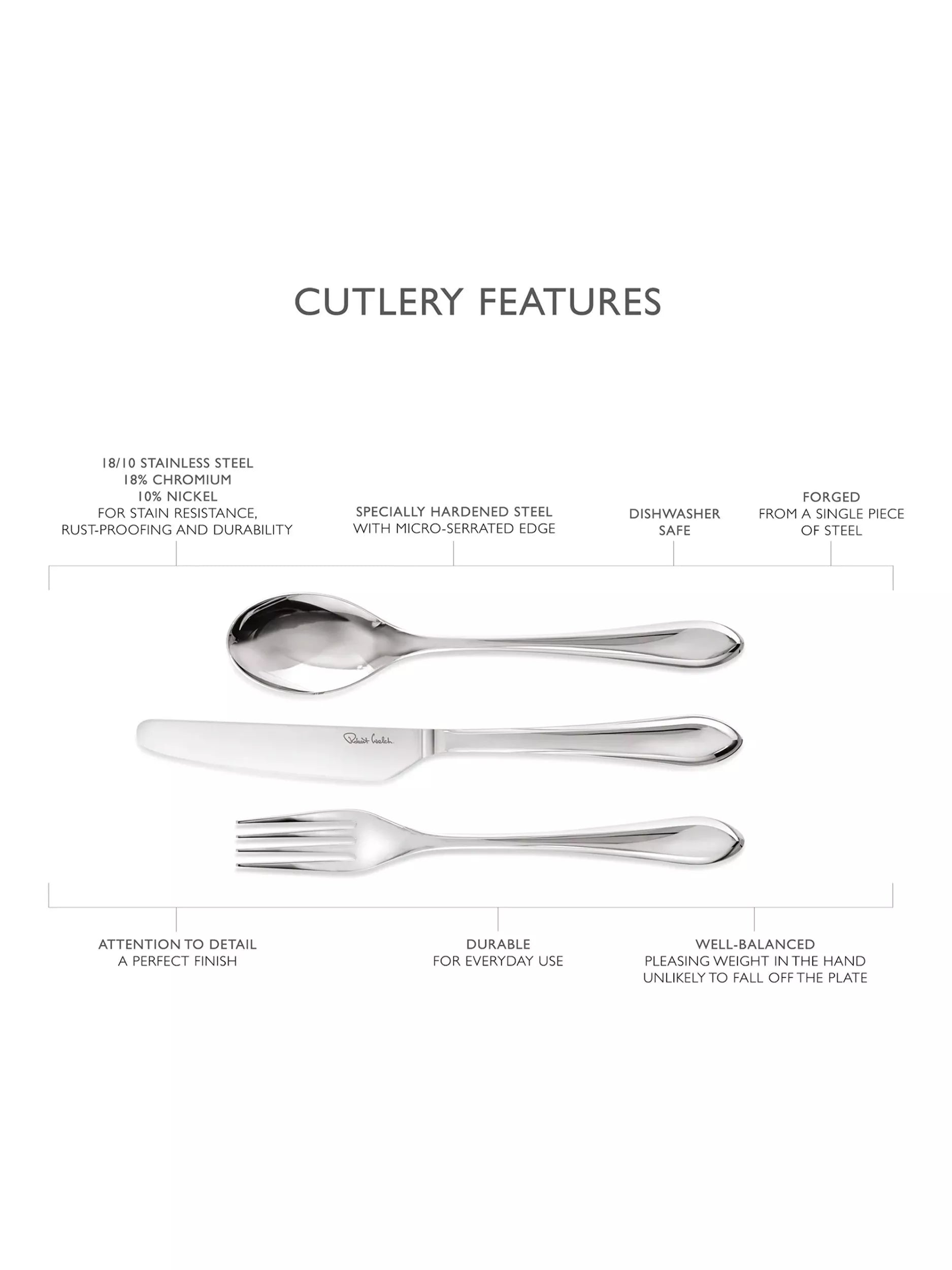 Robert Welch Kemble Bright cutlery set 42 piece - British product