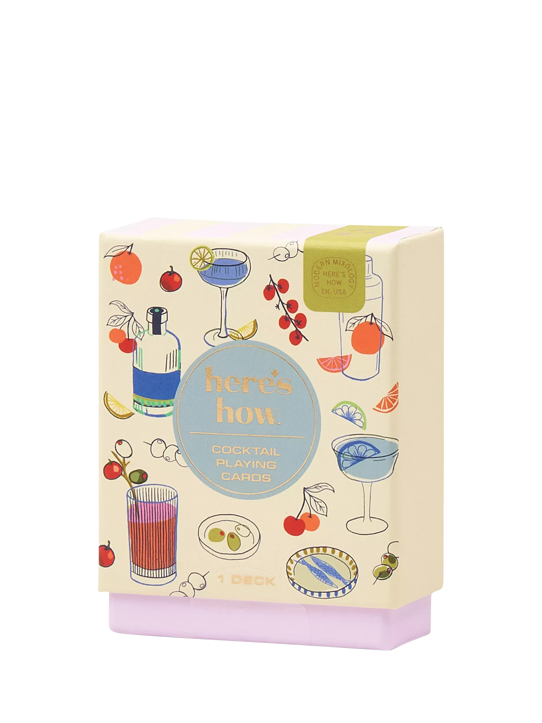 Cocktail playing cards with wine illustrations, UK version
