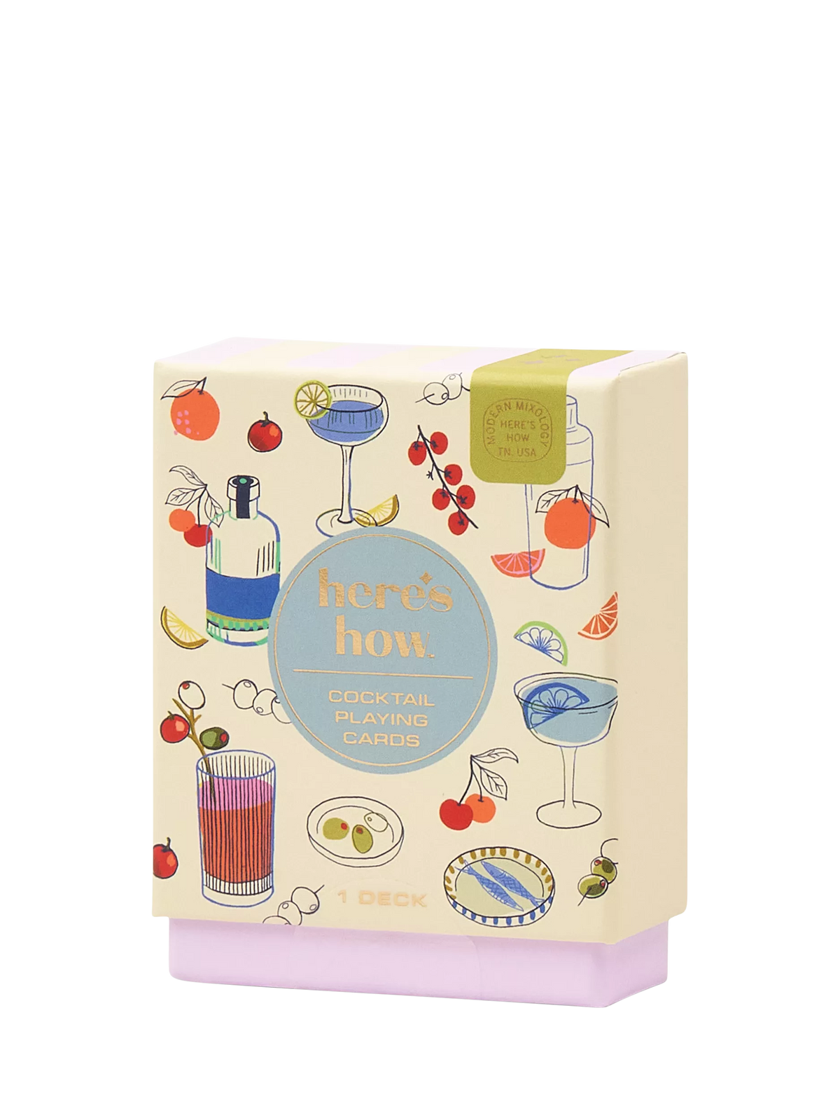 Cocktail playing cards with wine illustrations, UK version