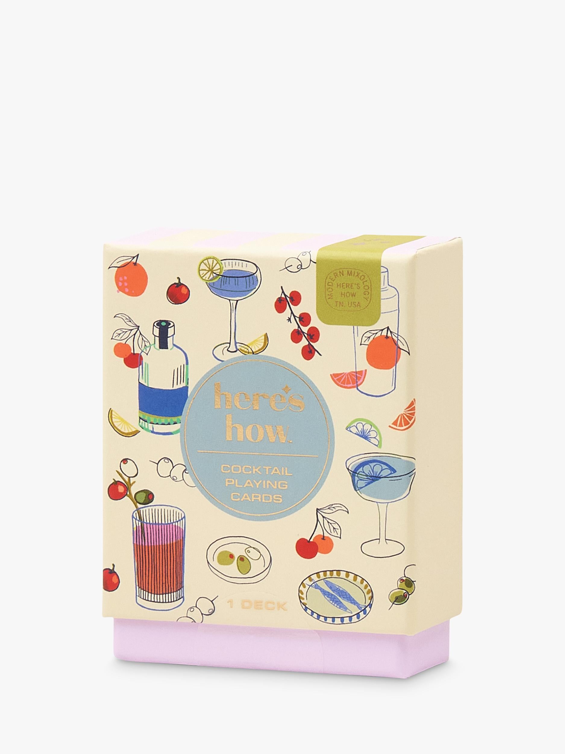 Cocktail playing cards with wine illustrations, UK version