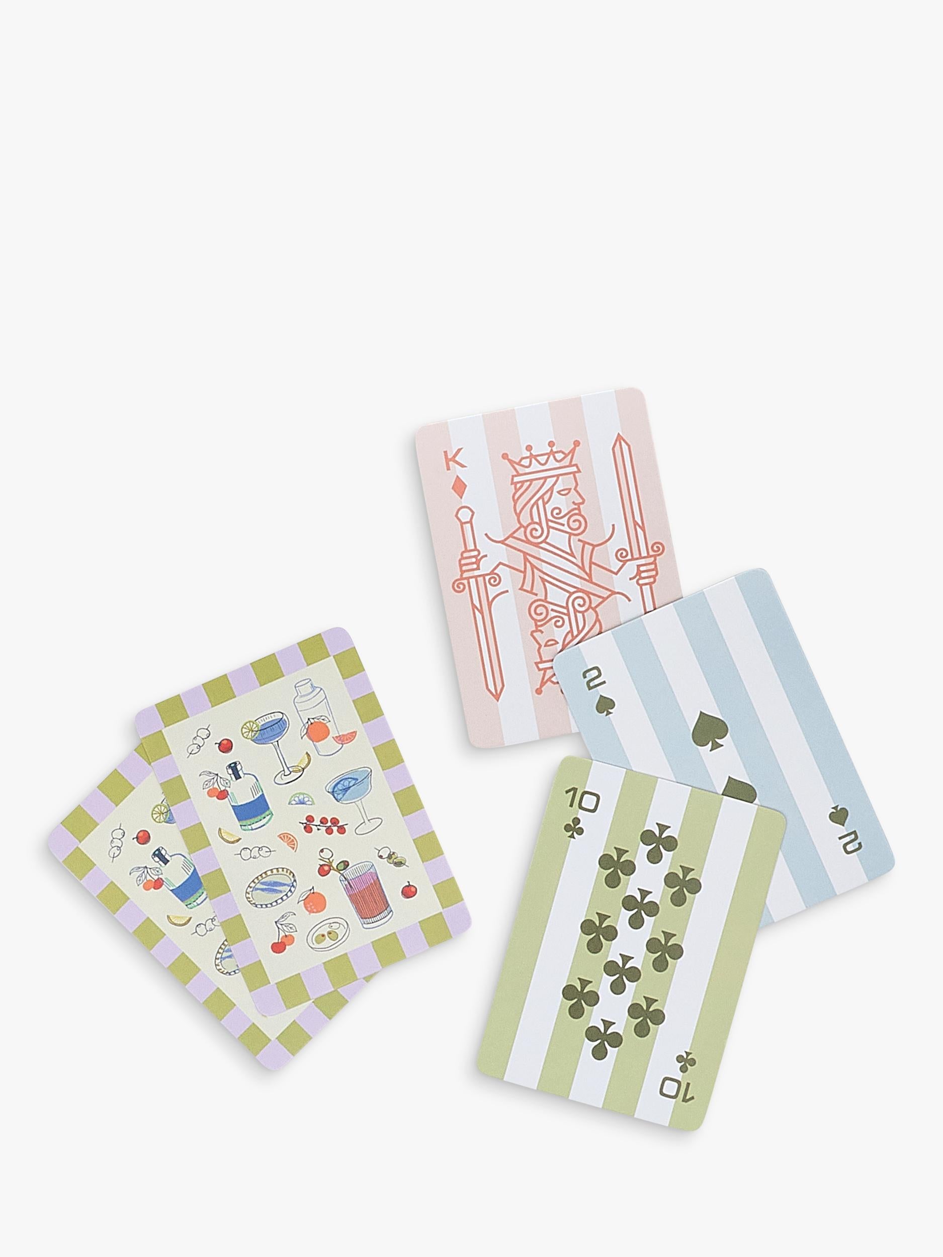 Cocktail playing cards with wine illustrations, UK version
