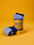 Gentlemen's Hardware blue bike socks in a can, imported from the UK