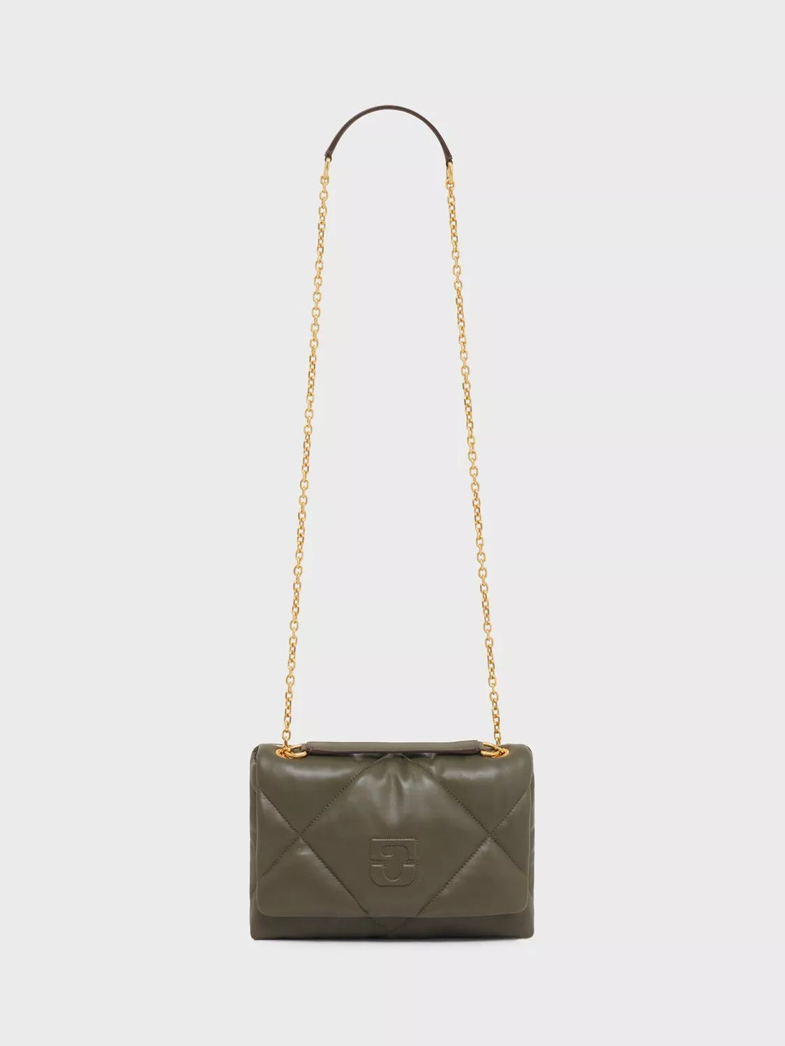 Gerard Darel quilted leather shoulder bag khaki (British brand)