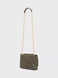 Gerard Darel quilted leather shoulder bag khaki (British brand)