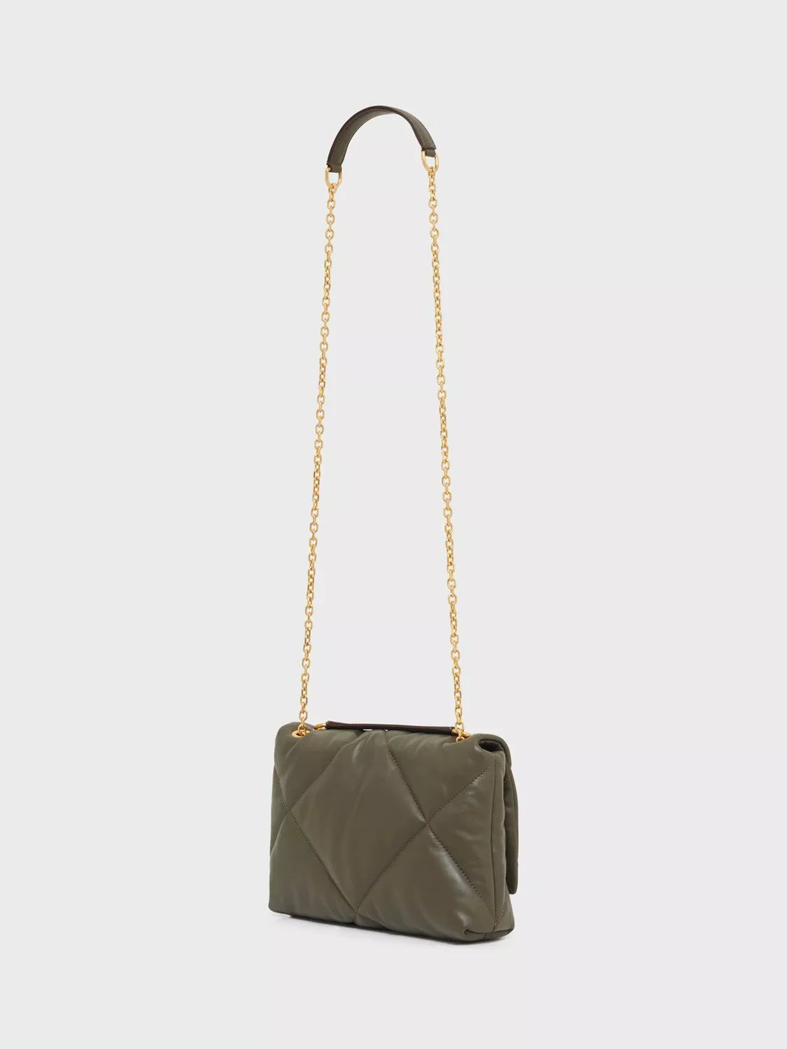 Gerard Darel quilted leather shoulder bag khaki (British brand)