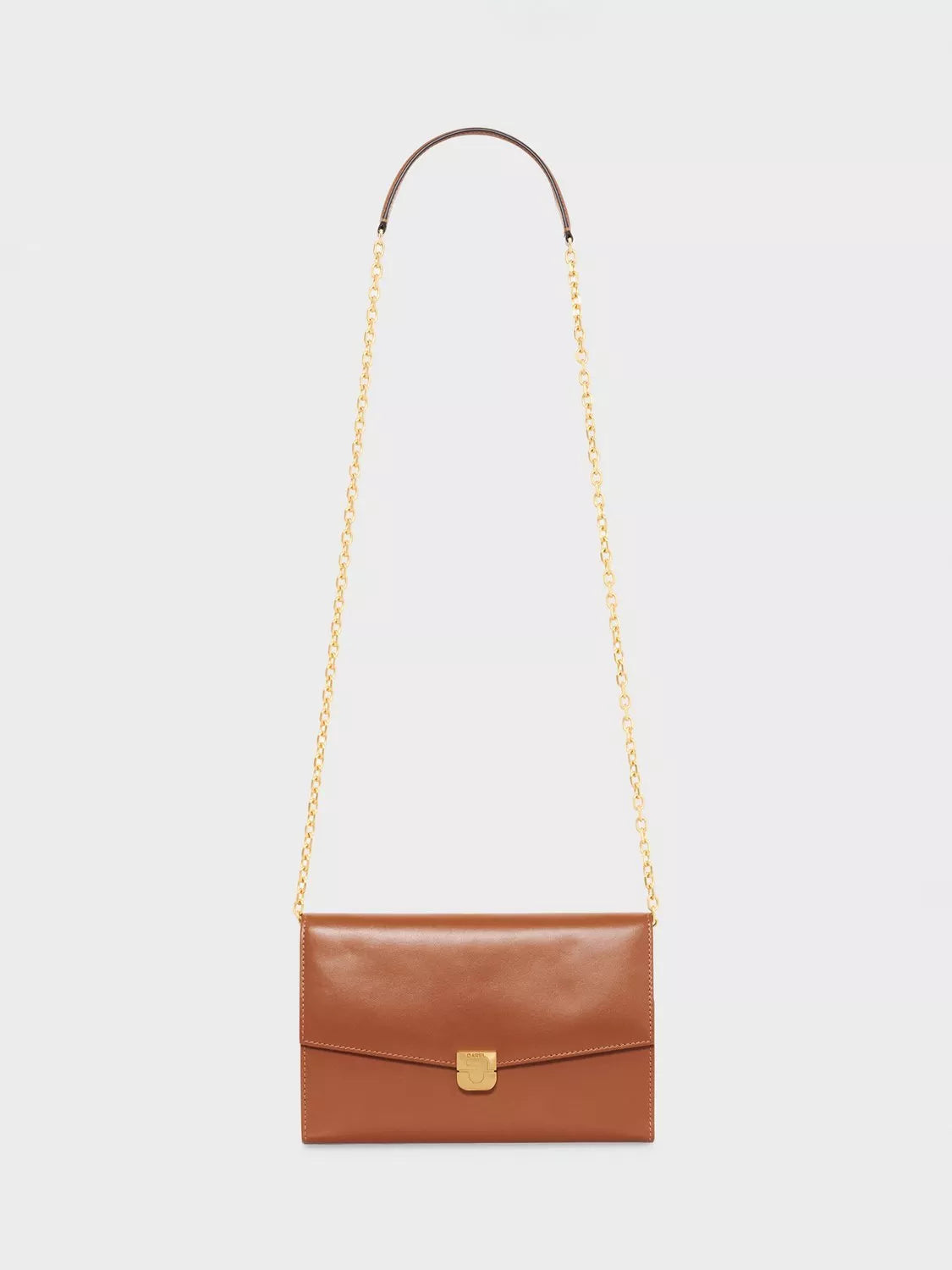 Gerard Darel Cognac leather crossbody bag - British product
