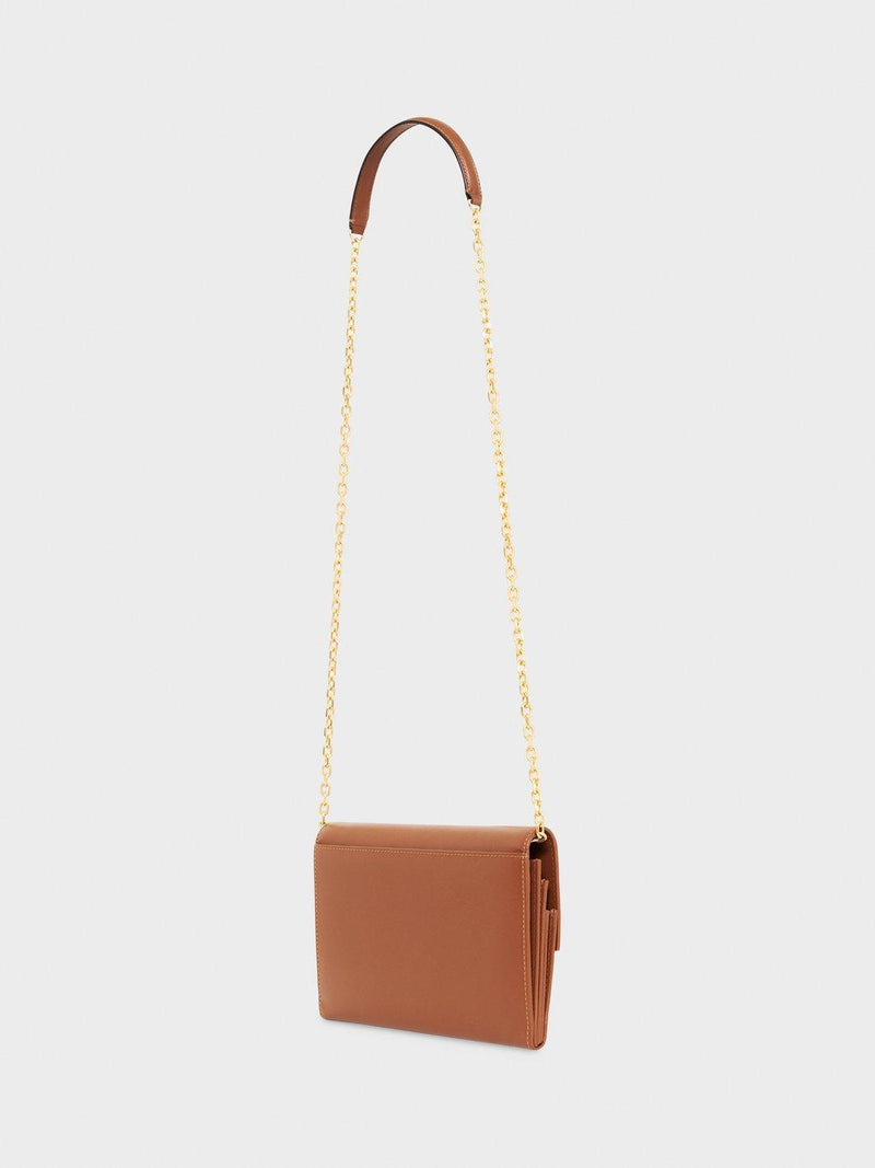 Gerard Darel Cognac leather crossbody bag - British product