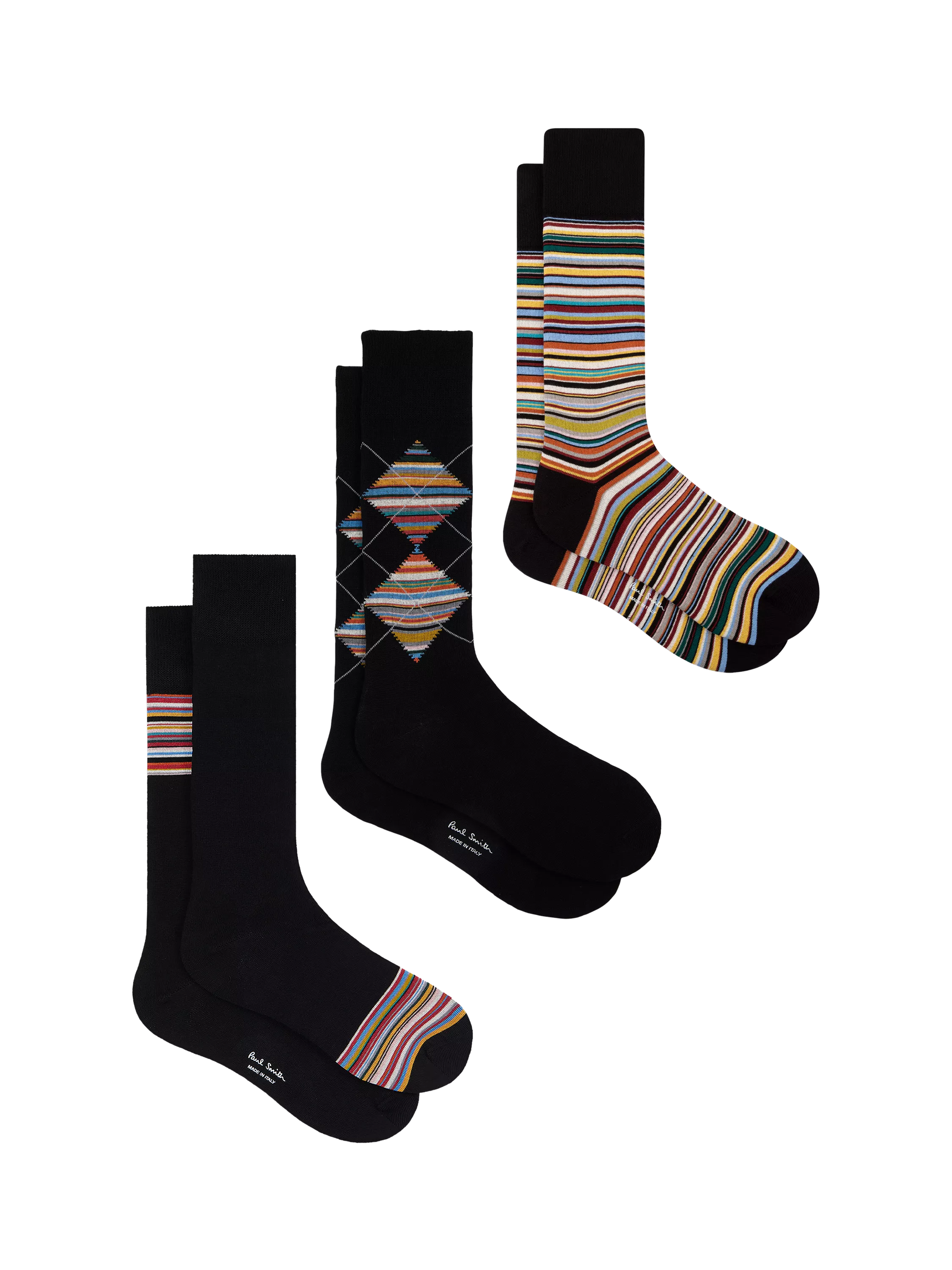Paul Smith patterned cotton blend socks pack of 3 (British brand)