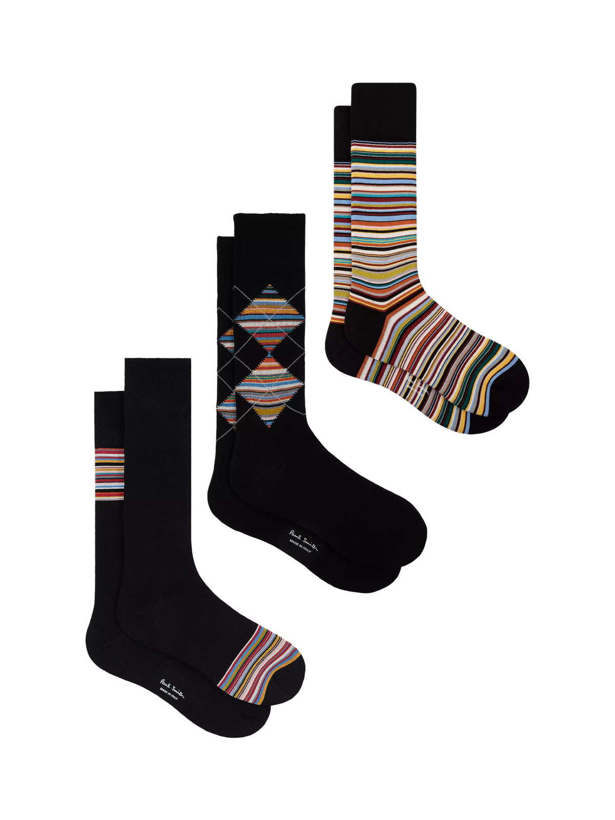 Paul Smith patterned cotton blend socks pack of 3 (British brand)