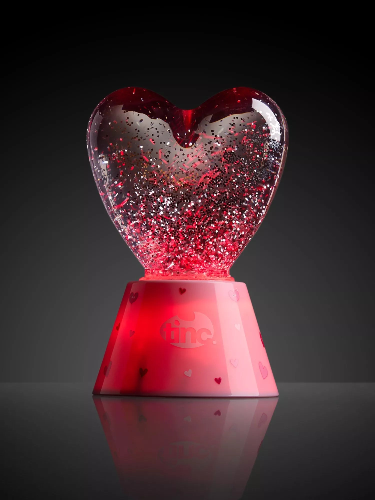 Tinc heart glitter light in pink - British product